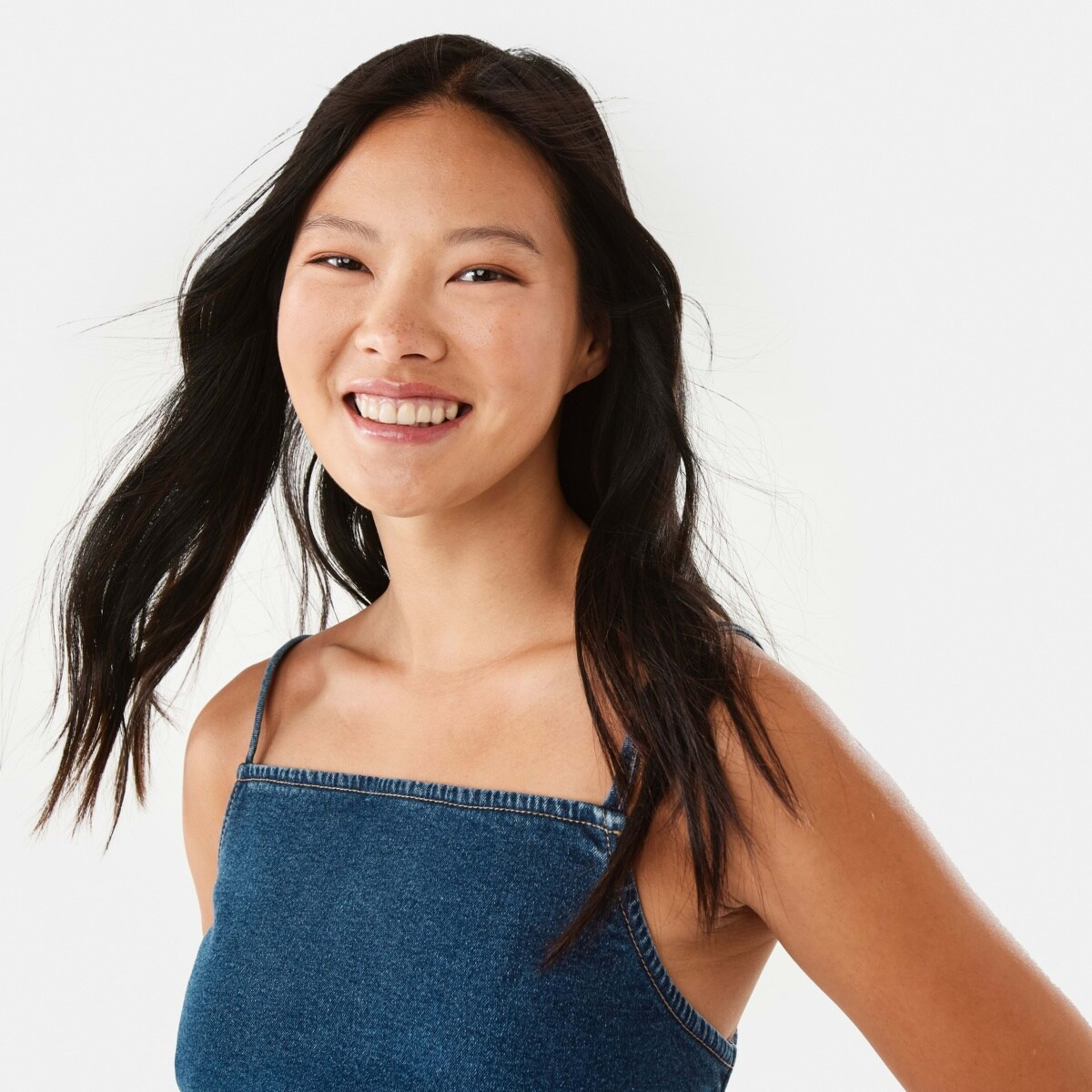 7 Sleeveless Buckle Back Denim Top Dark Wash, 7 of 9