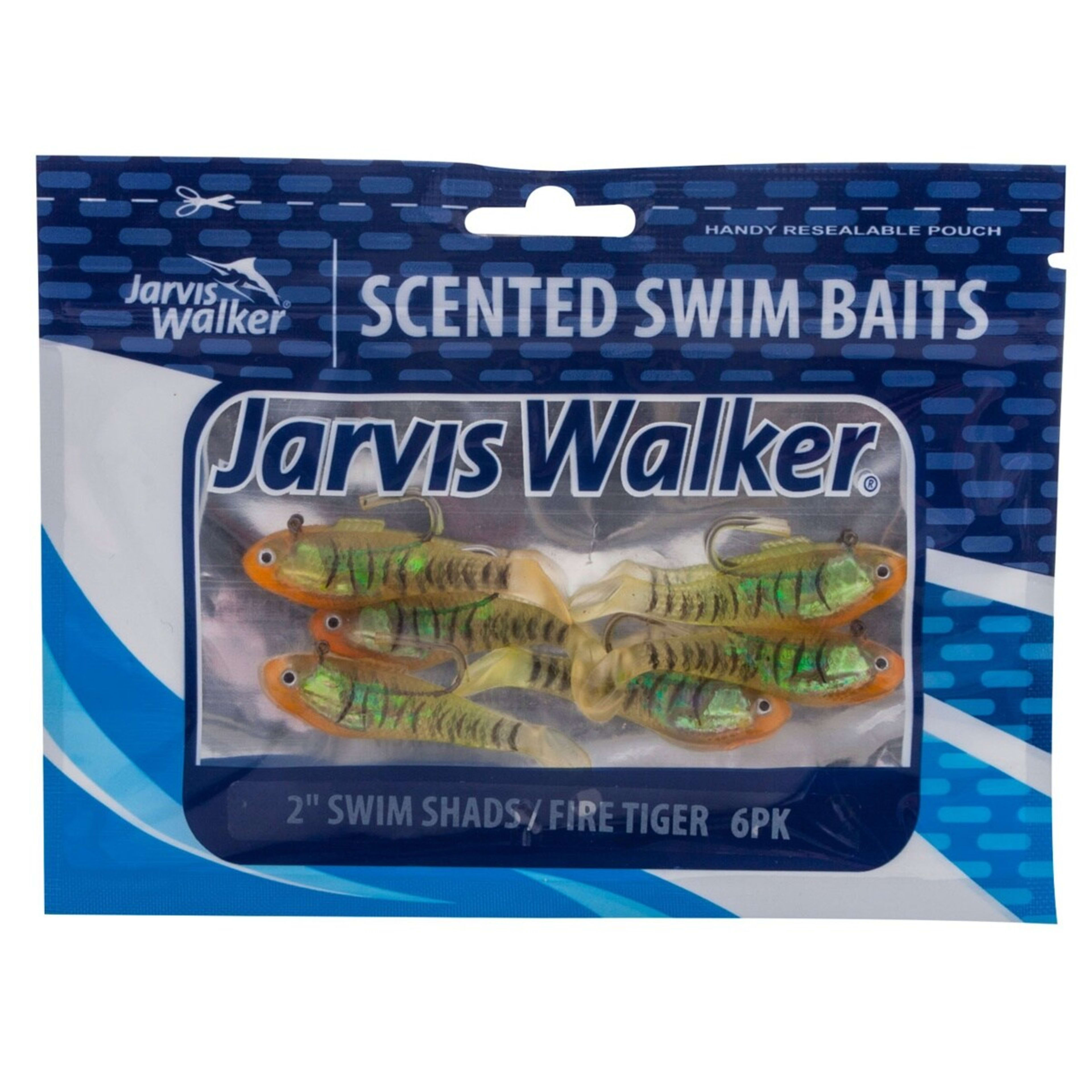 1 6 Pack Jarvis Walker Scented Swim Baits - Assorted