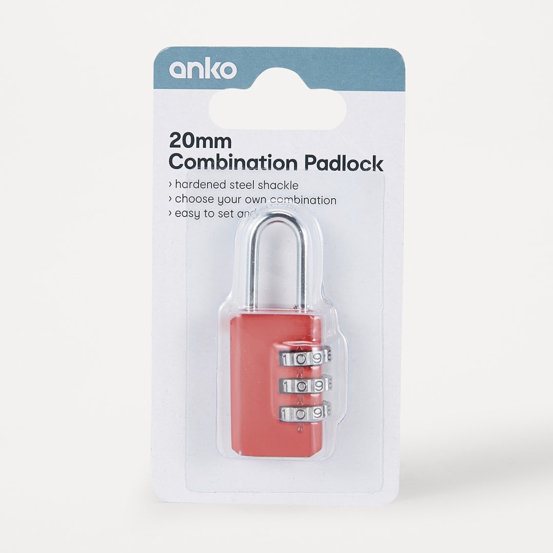 20mm Combination Padlock Kmart