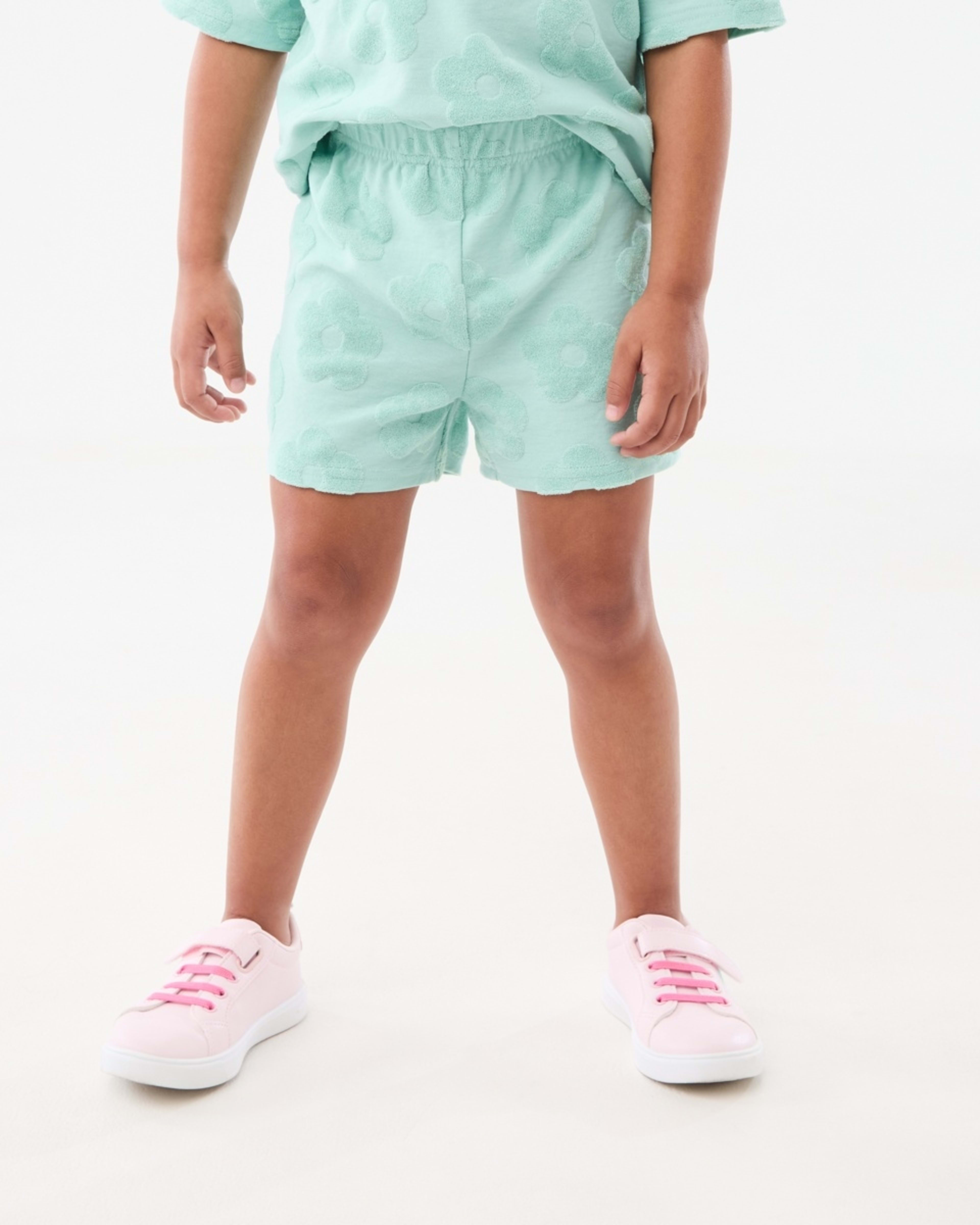 1 Texture Shorts Daisy Terry Pastel Turquoise
