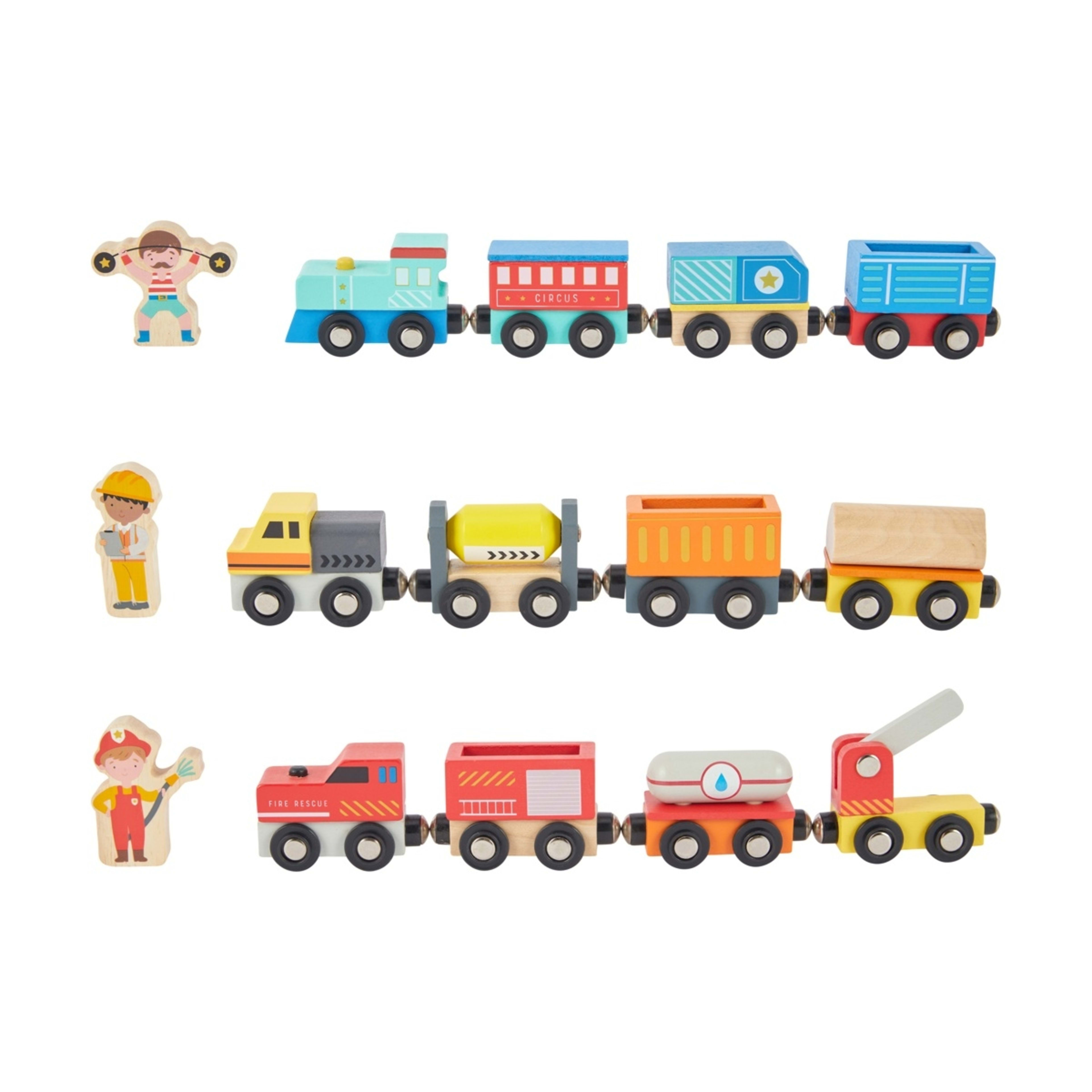 1 Wooden Train and Carriage Set - Assorted