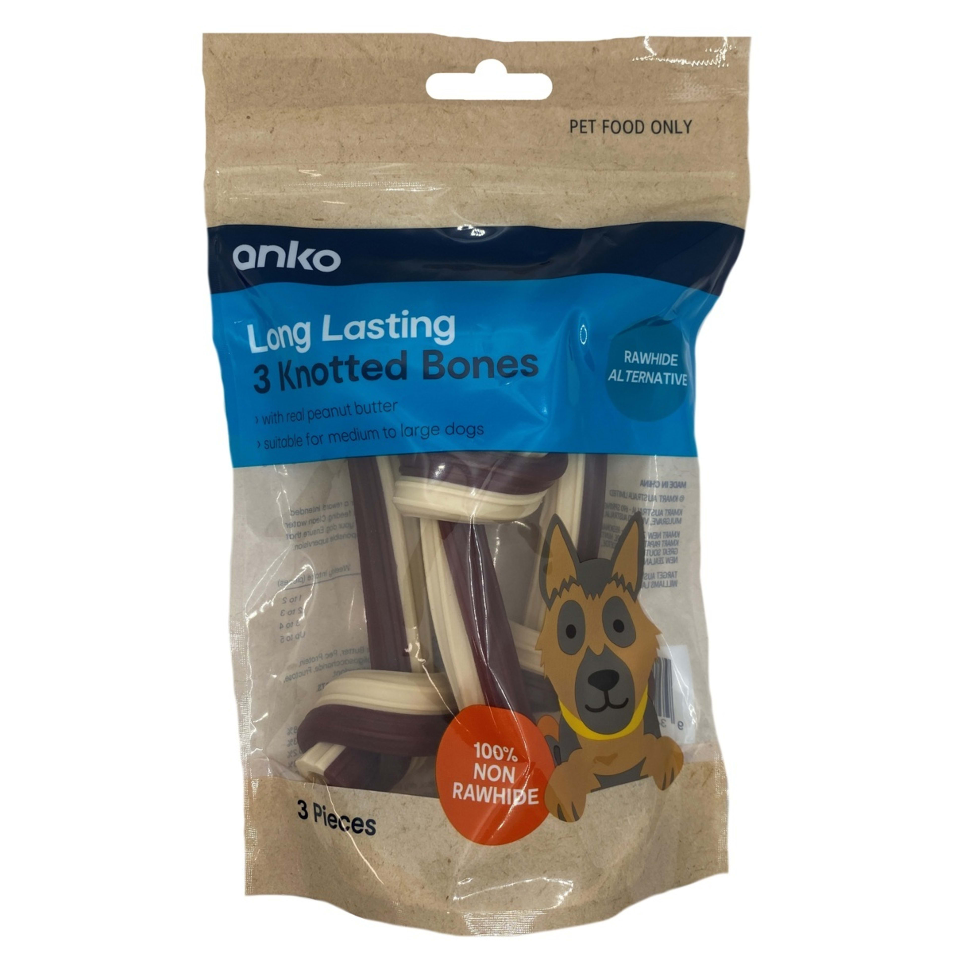 1 3 Pack Dog Treat Knotted Bones