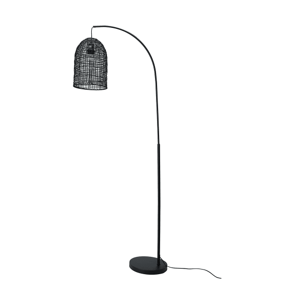 Black Rattan Shade Floor Lamp Kmart, How To Size A Floor Lamp Shade