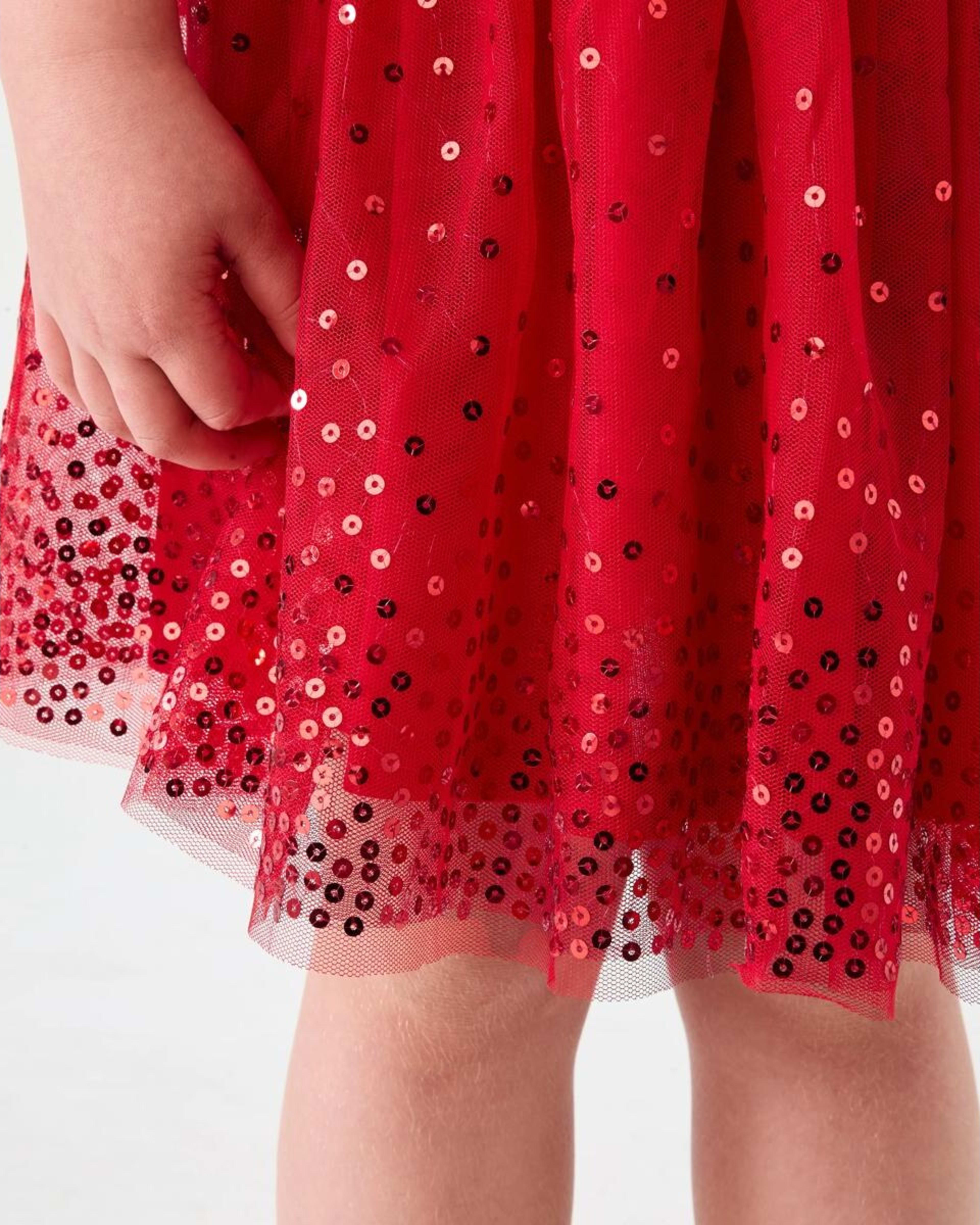 3 Christmas Sequin Tutu Skirt Strawberry, 3 of 7