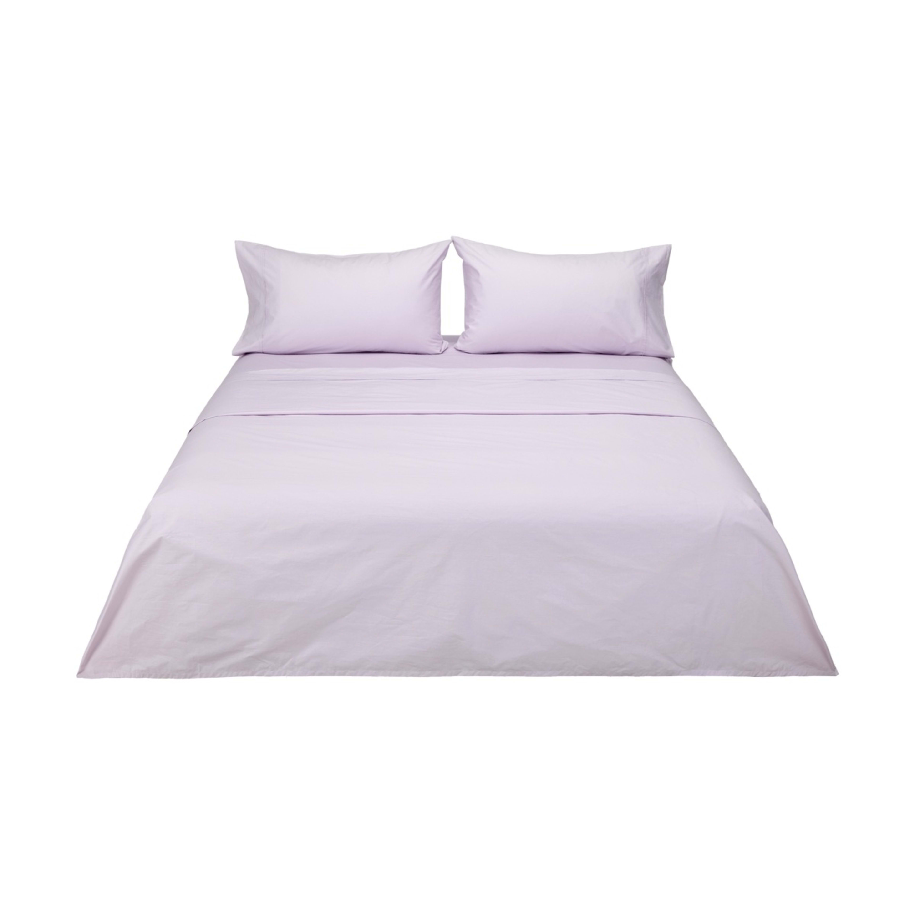 6 250 Thread Count Cotton Rich Sheet Set - Double Bed, Lilac, 6 of 7