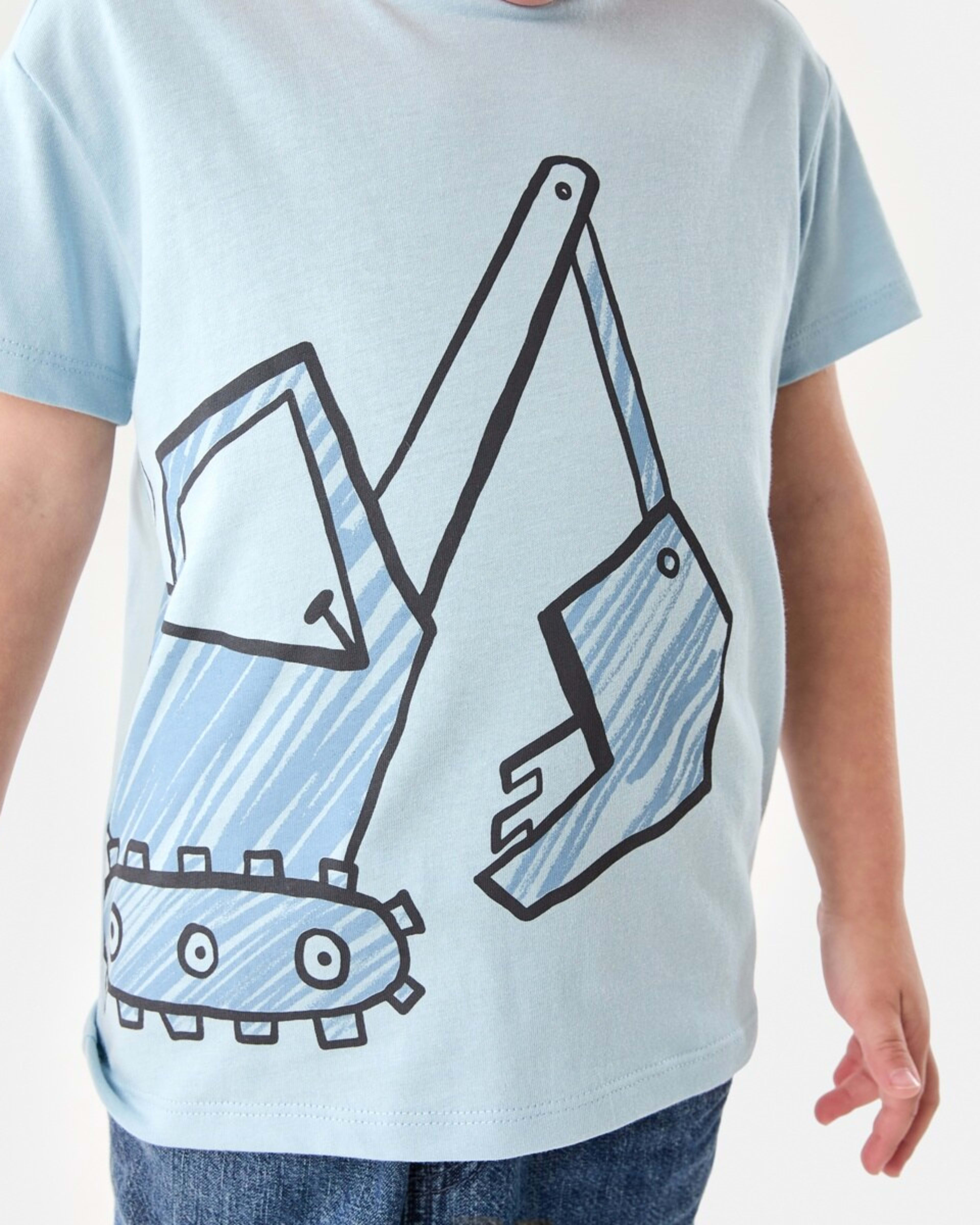 4 Chest Print T-shirt SCRIBBLE DIGGER LIGHT SKY BLUE, 4 of 6