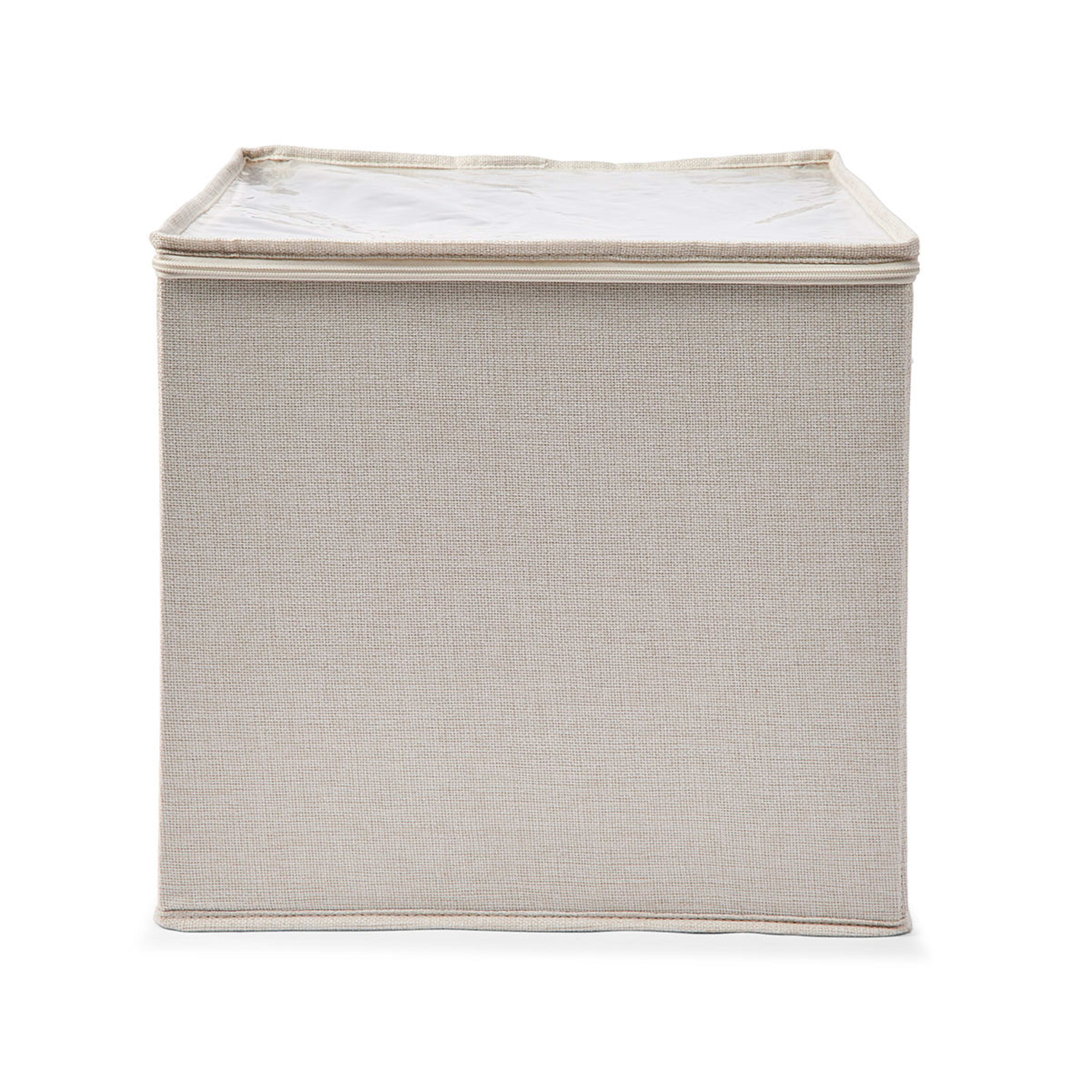 6 Linen Look Storage Box with Dividers - Beige, 6 of 10