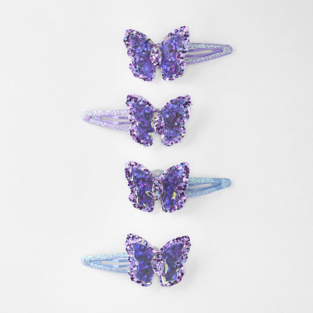 4 Pack Purple Fashion Butterfly Hair Clips Kmart