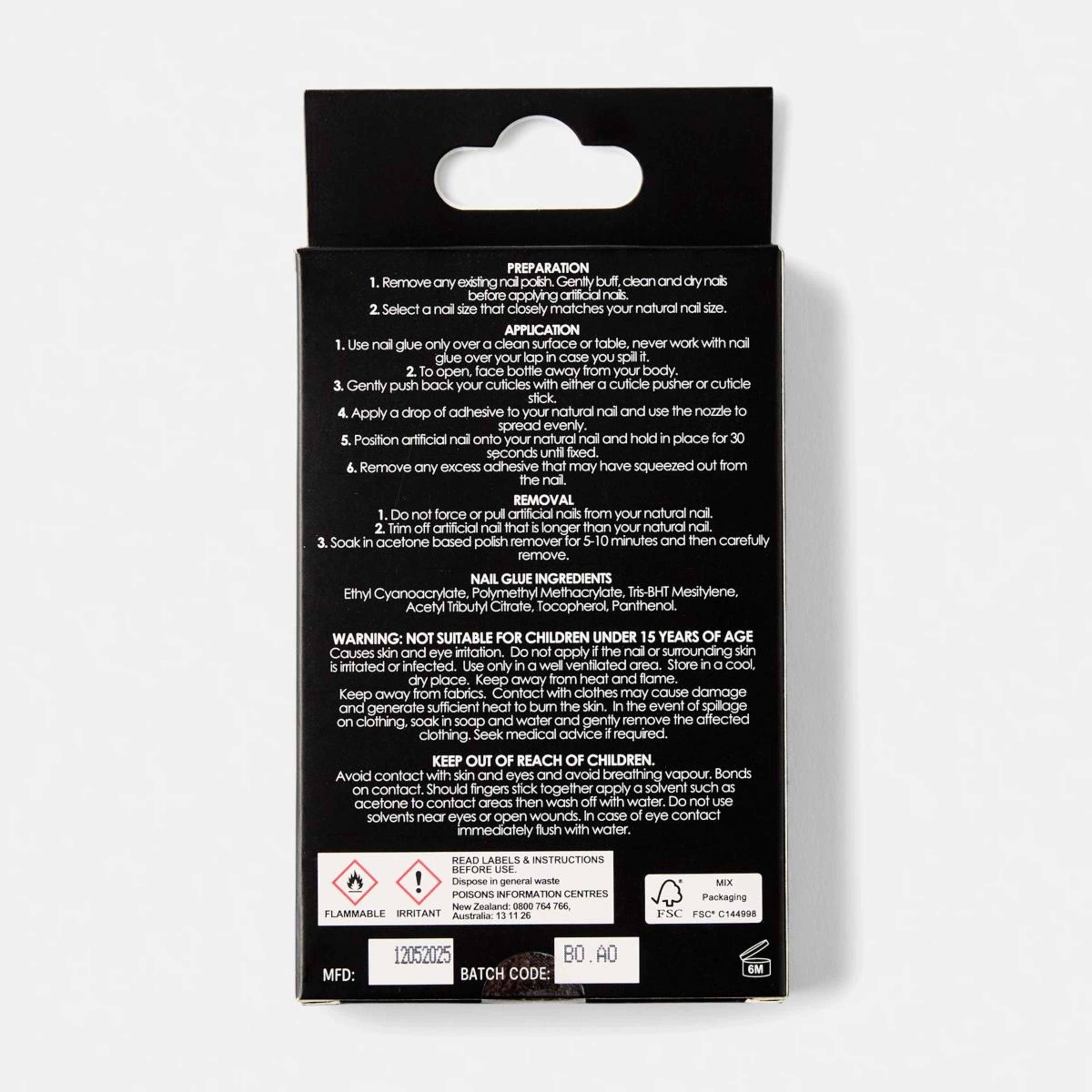 2 OXX Cosmetics 100 Pack Artificial Nails with Adhesive - Short Square Shape, French Tip, 2 of 4