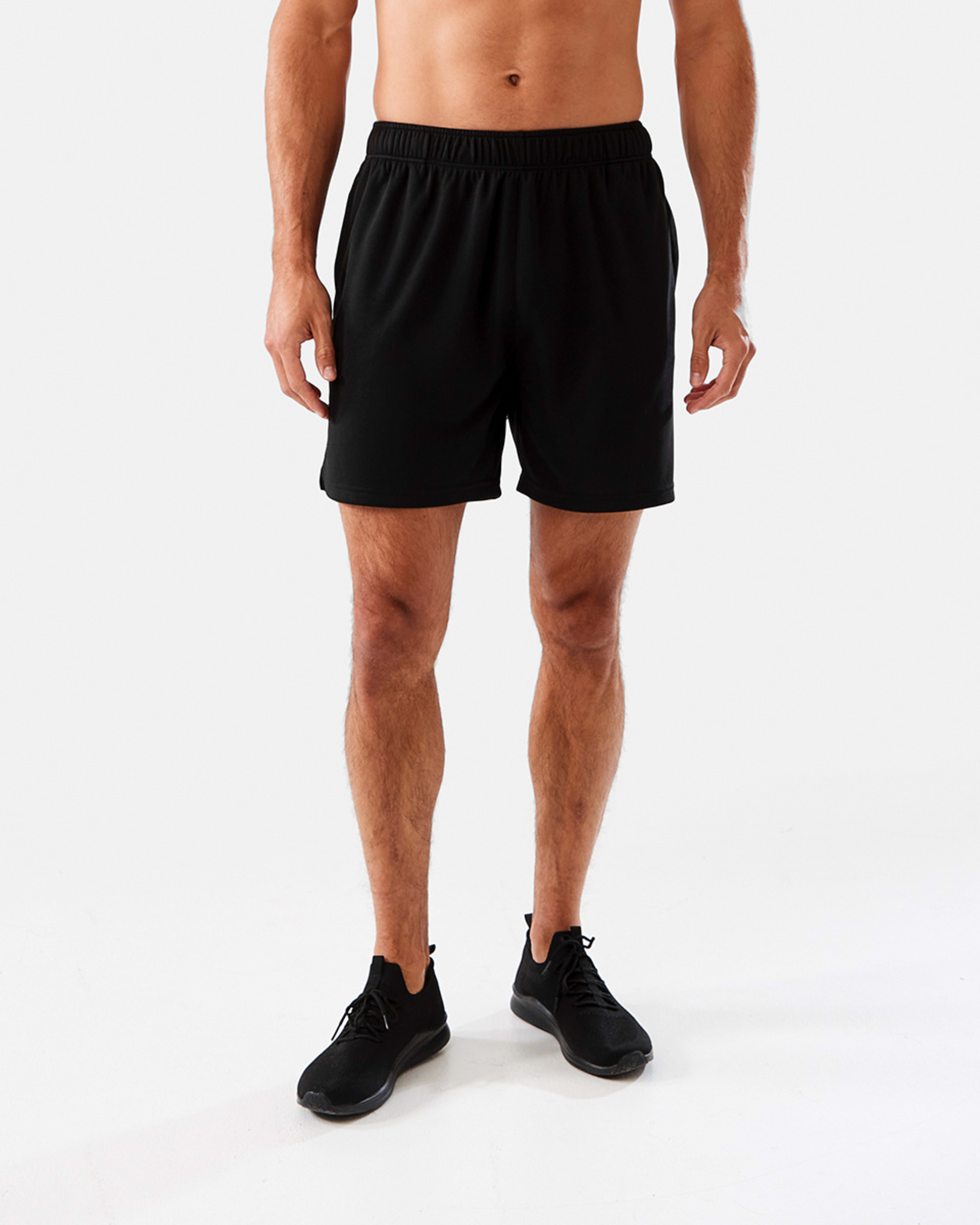 6 Active Mens Comfort Sports Shorts BLACK, 6 of 7