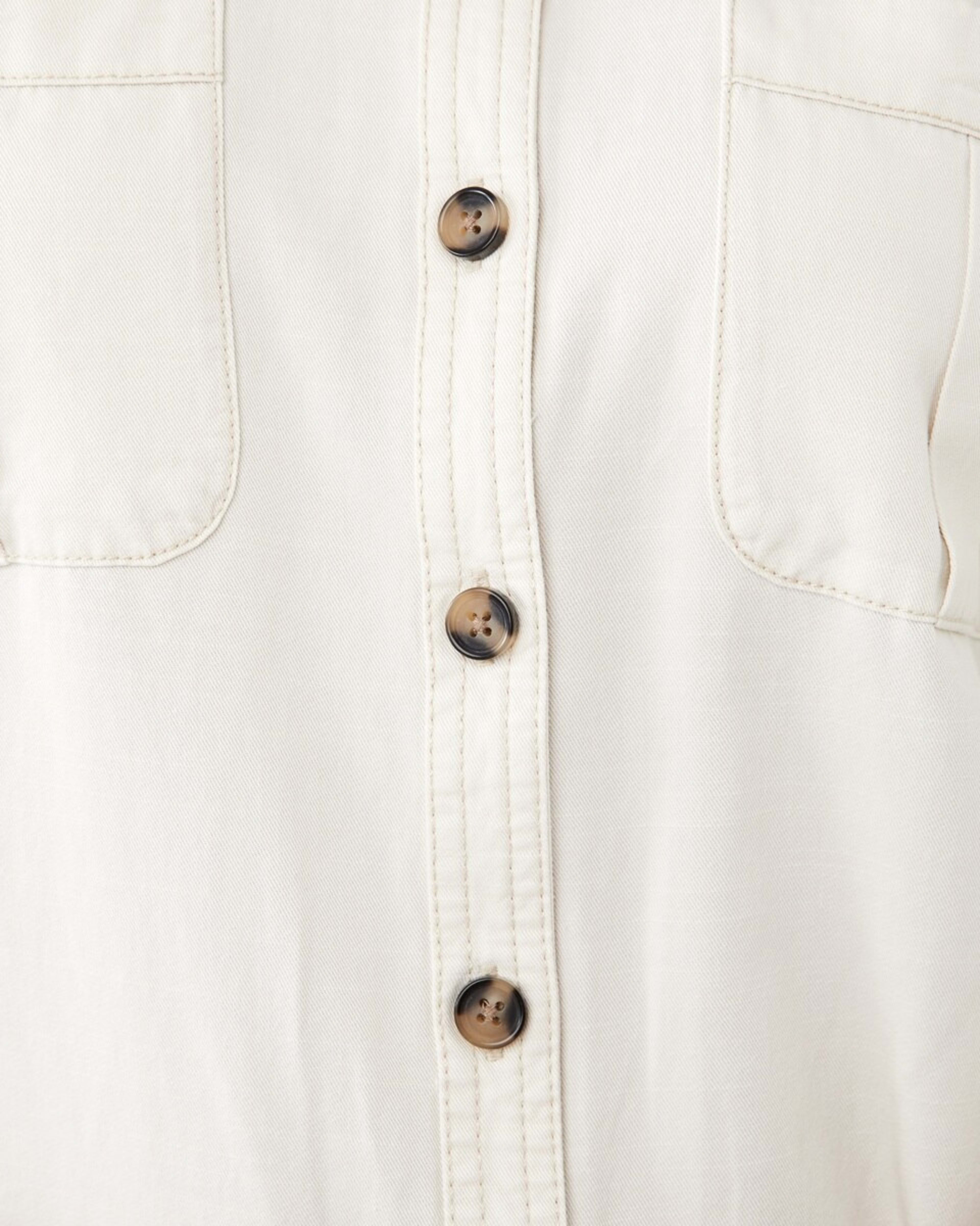 7 Long Sleeve Shift Shirt Mini Dress Bge Cream, 7 of 9