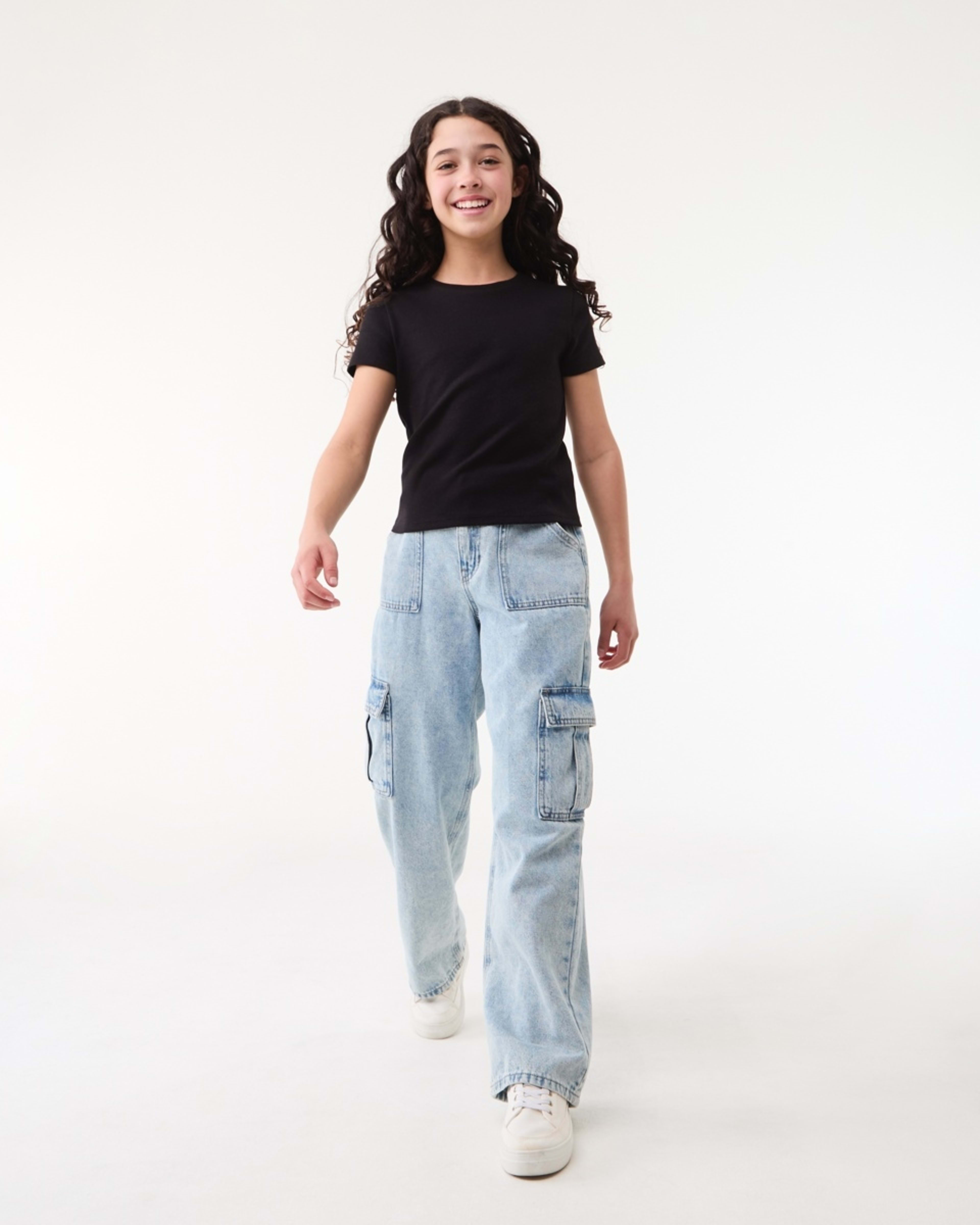 6 Short Sleeve Rib Top BLACK, 6 of 7