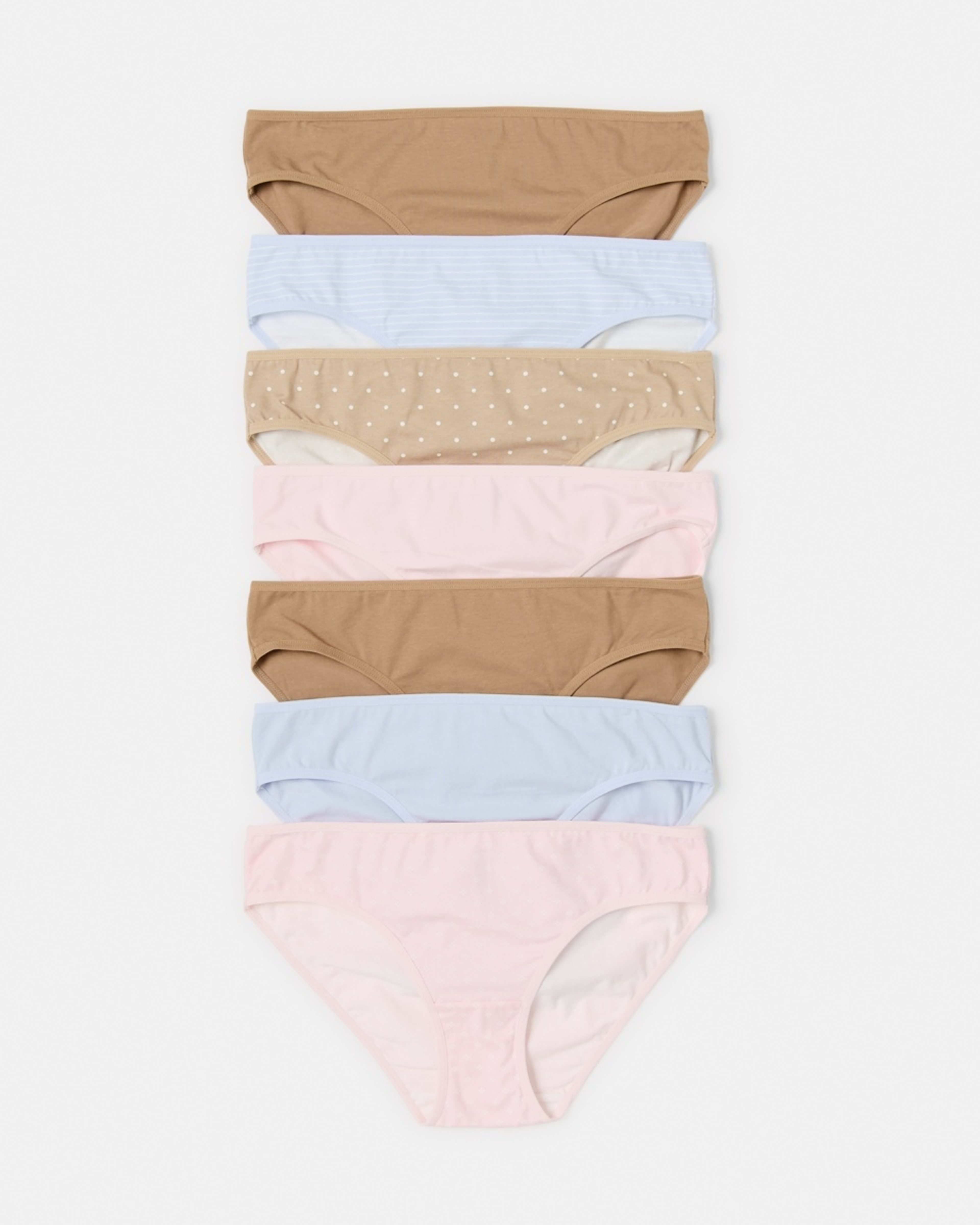 1 7 Pack Cotton Stretch Bikini Briefs SOFT SPOT MULTI, 1 of 10