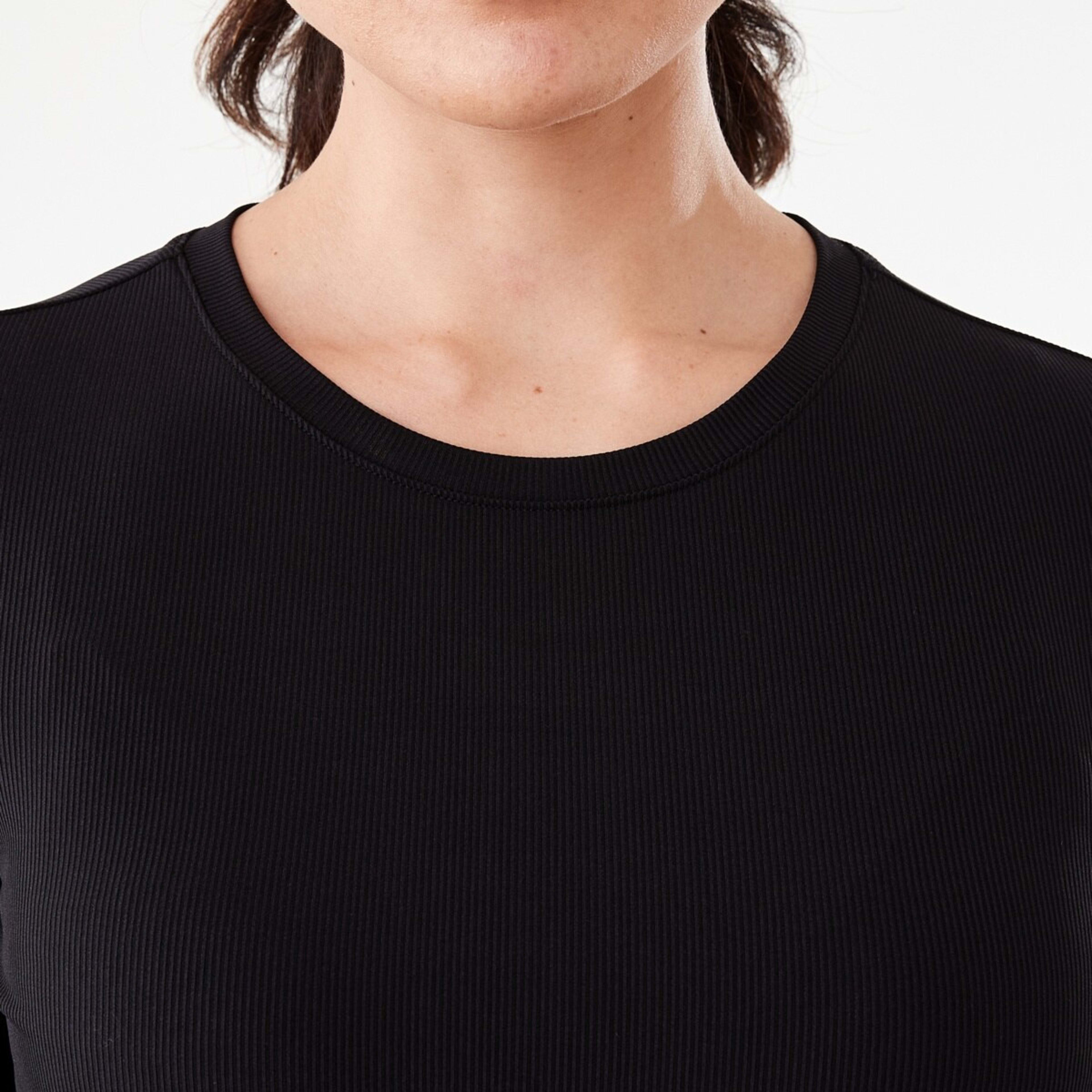 5 Active Womens Long Sleeve Rib T-shirt Black, 5 of 6