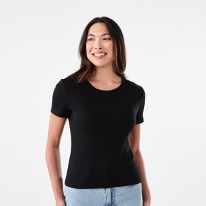 Short Sleeve Rib Crew Neck T-s