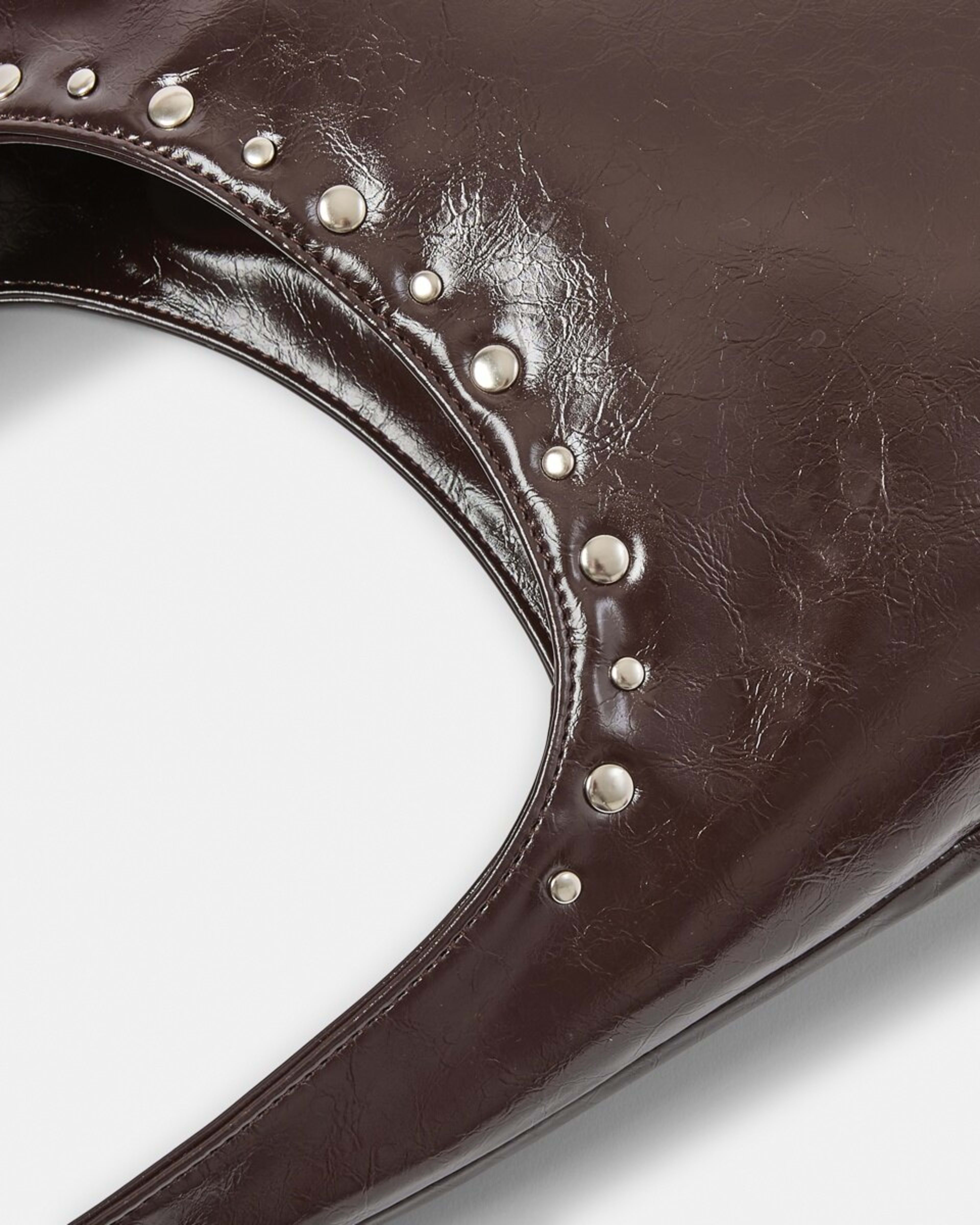3 Brodie Stud Shoulder Bag Choc Plum, 3 of 10