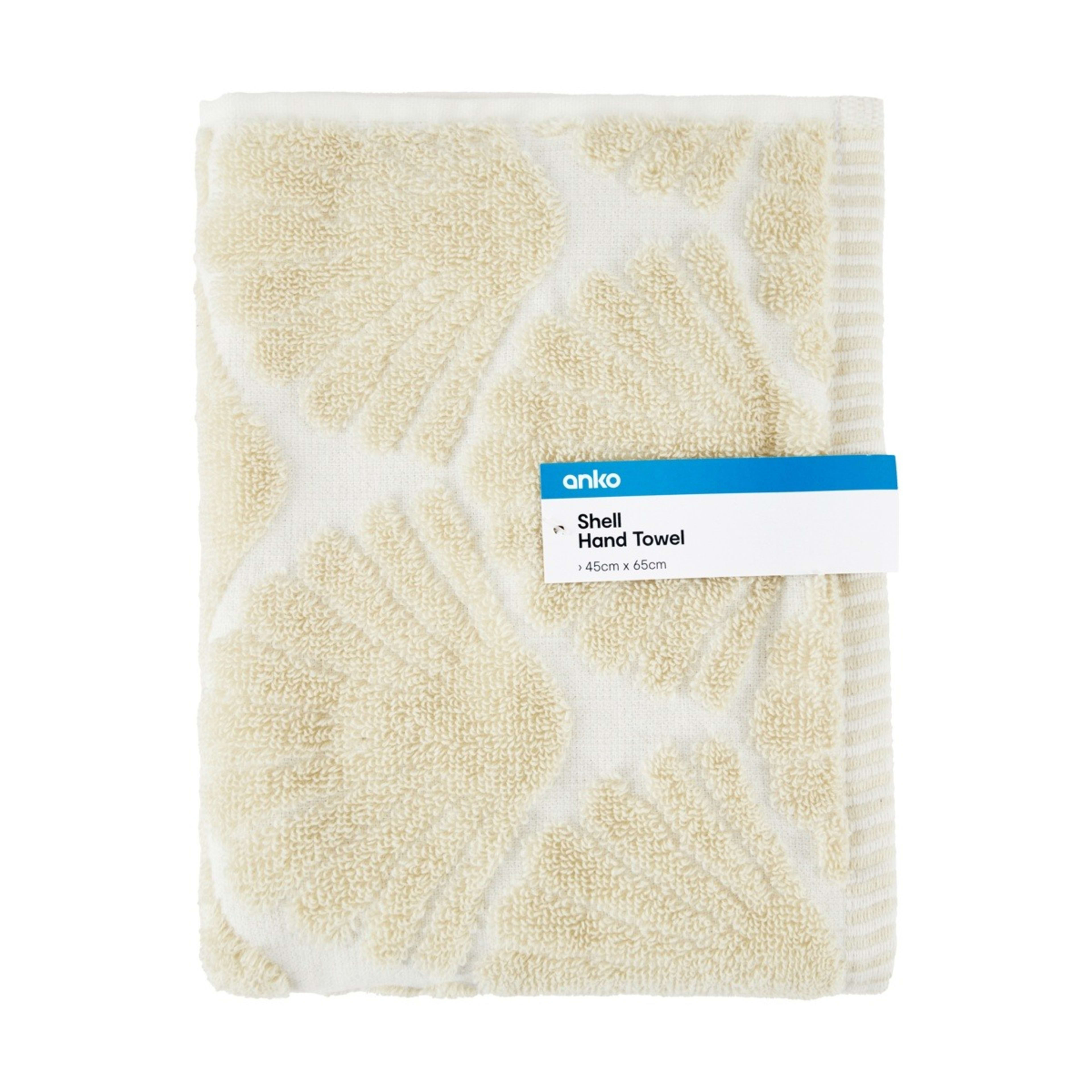5 Shell Cotton Hand Towel - Beige, 5 of 5