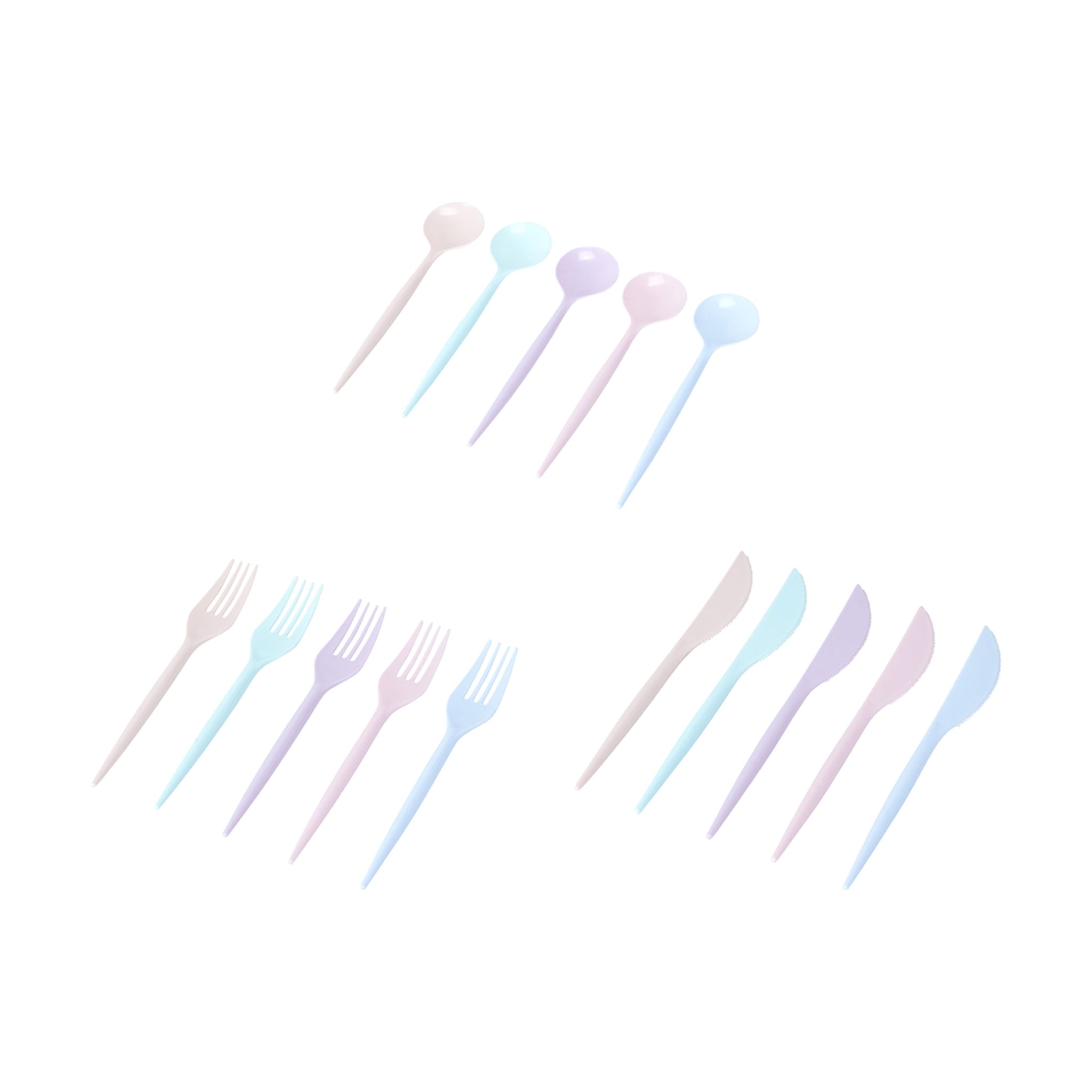 45 Piece Reusable Cutlery Pastel Kmart