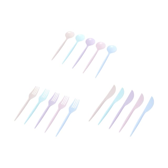 45 Piece Reusable Cutlery Pastel Kmart