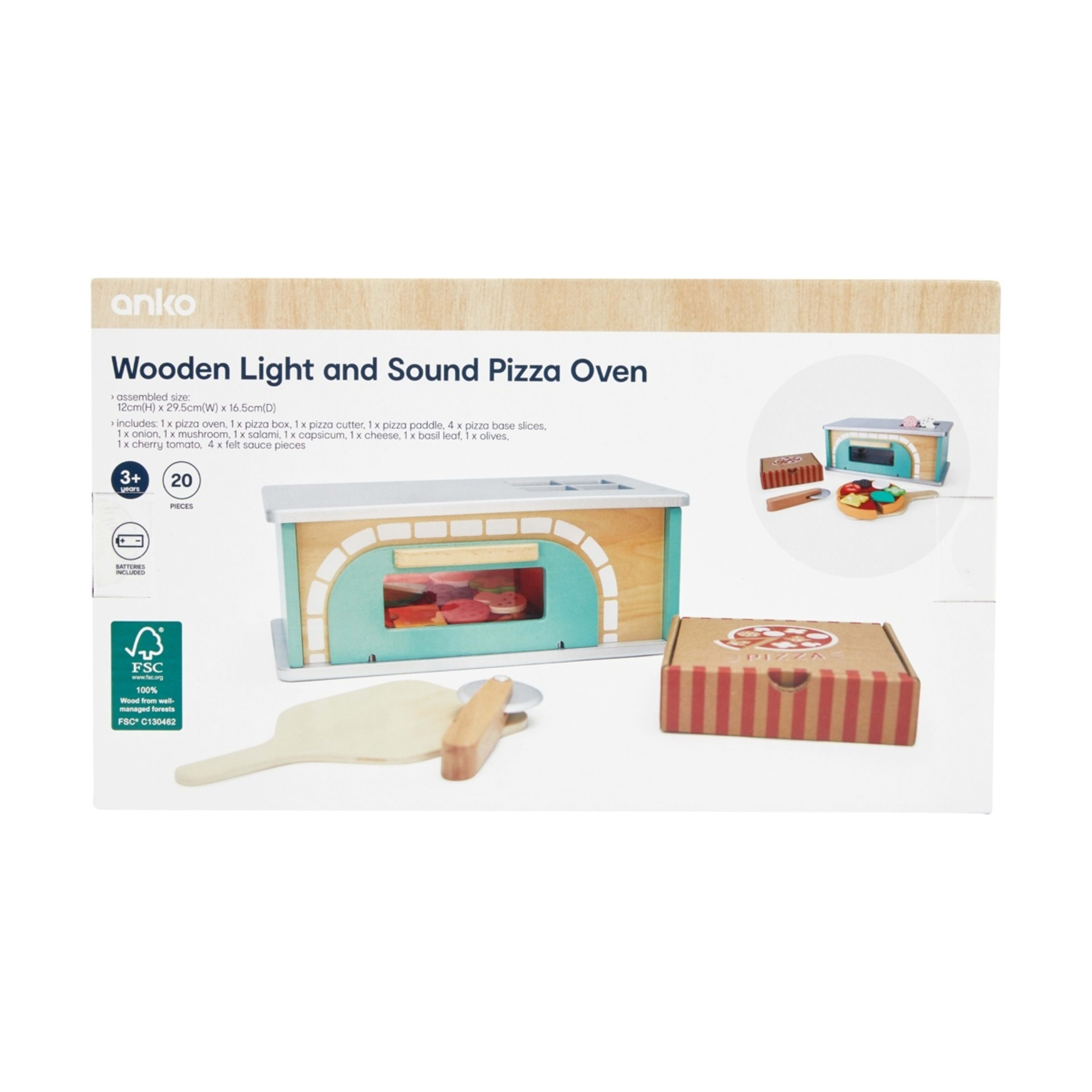 10 20 Piece Wooden Light and Sound Pizza Oven Set, 10 of 10