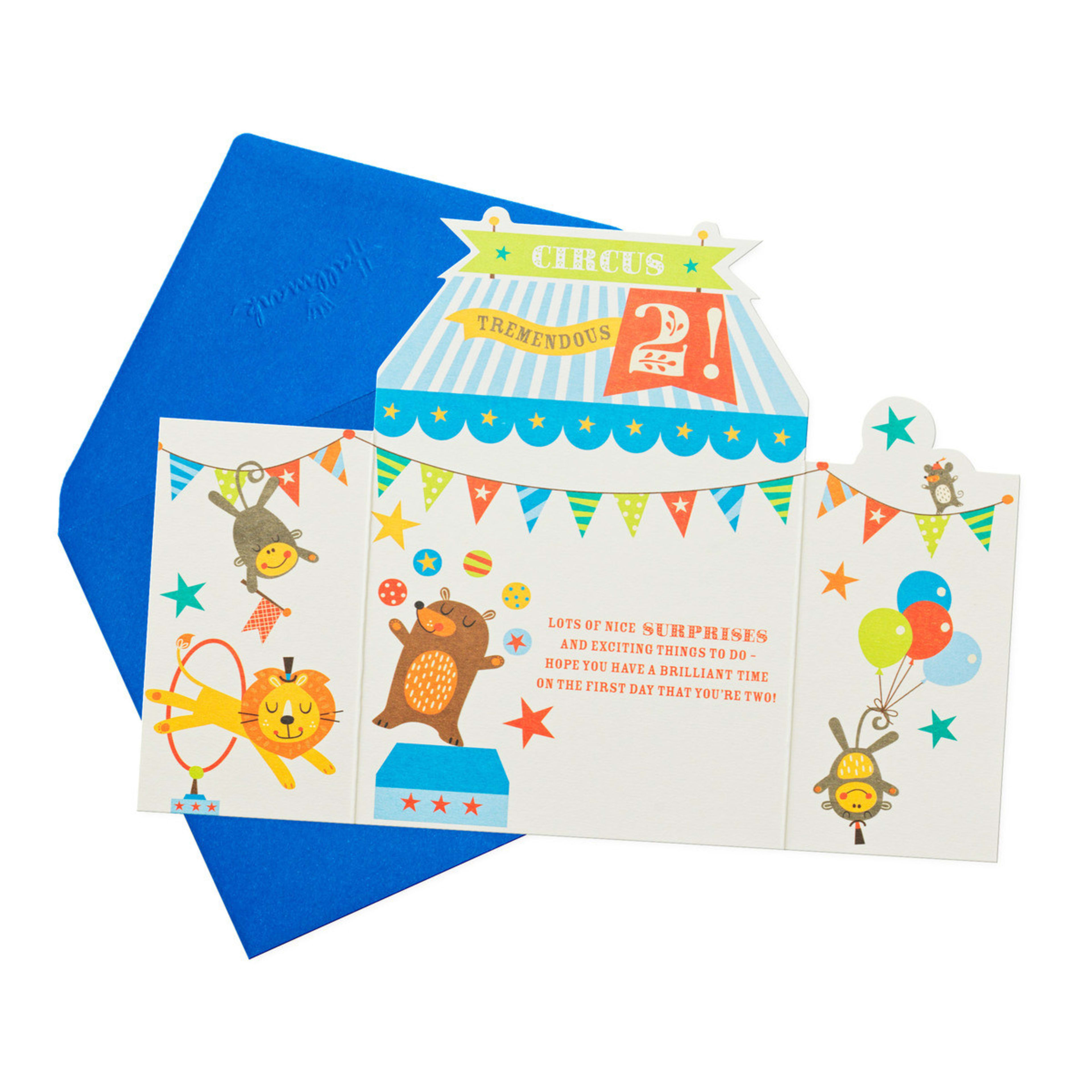 2 Hallmark Circus Birthday Card for Kids Age 2, 2 of 3