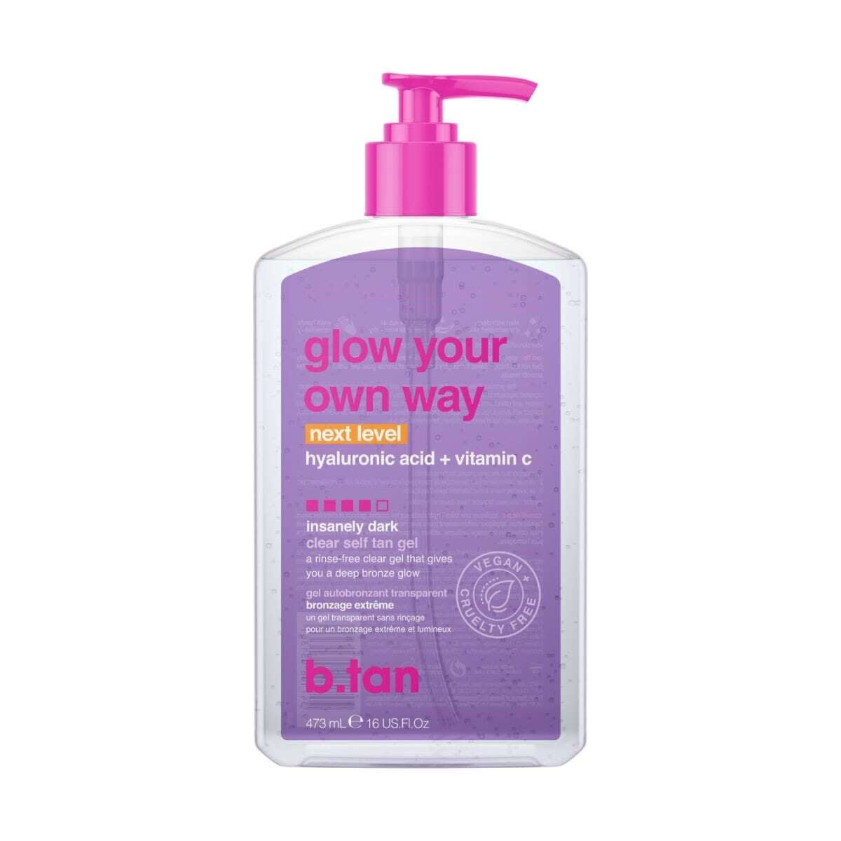 B.tan Glow Your Own Way Next Level Clear Self Tan Gel 473ml ...