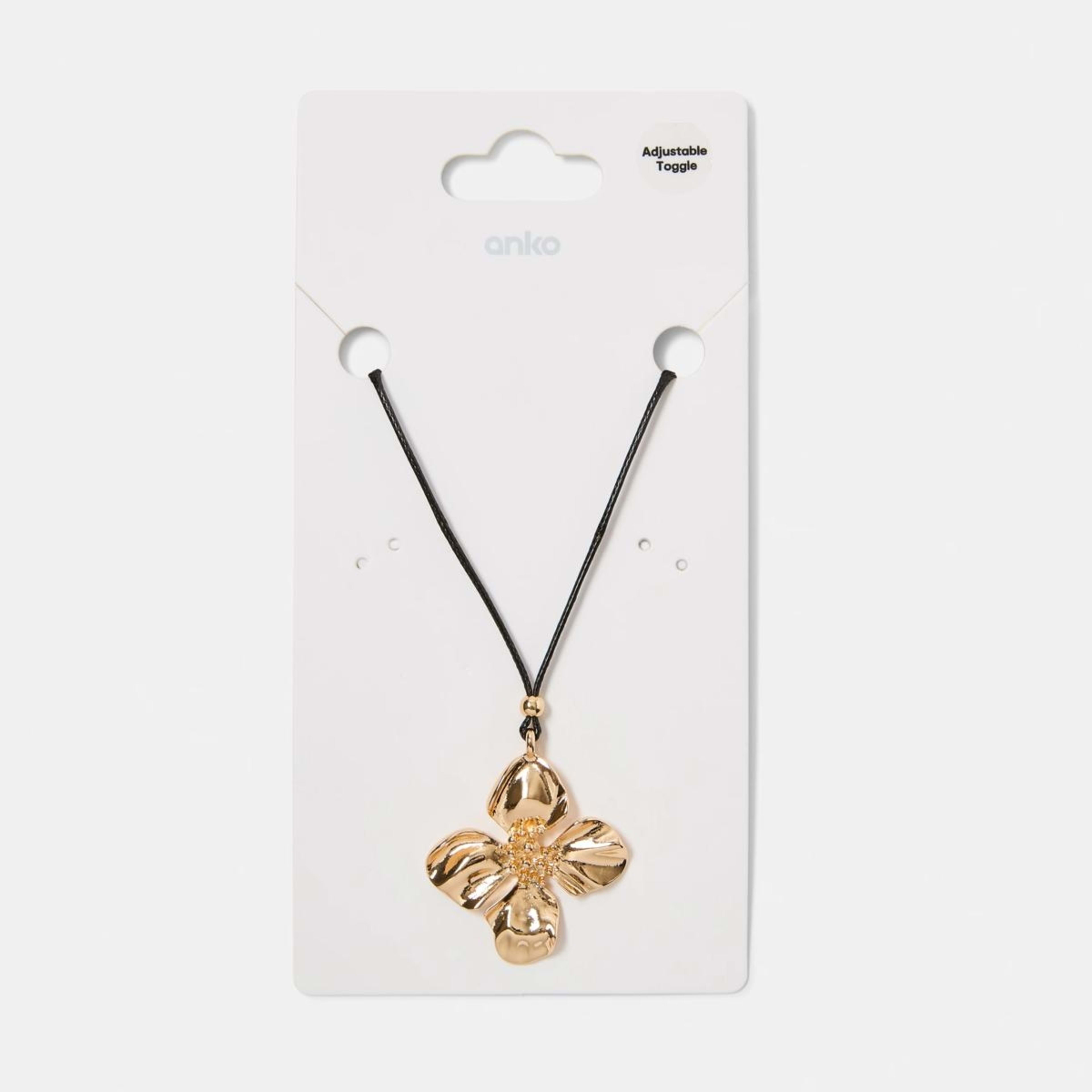 5 Cord Flower Necklace - Gold Tone, 5 of 5
