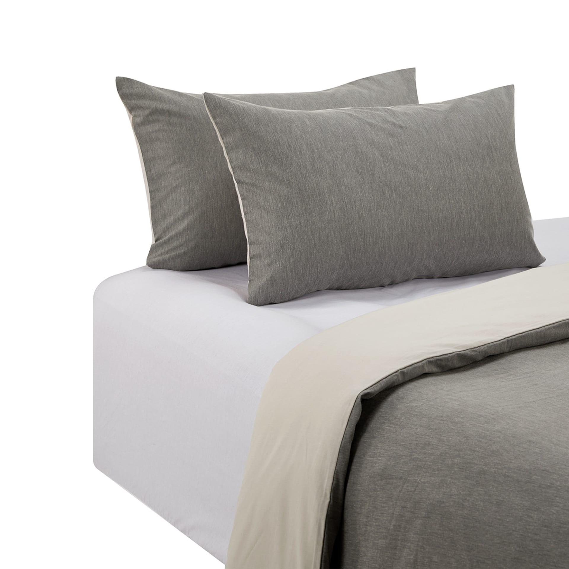 Billy Reversible Quilt Cover Set Queen Bed, Grey Kmart