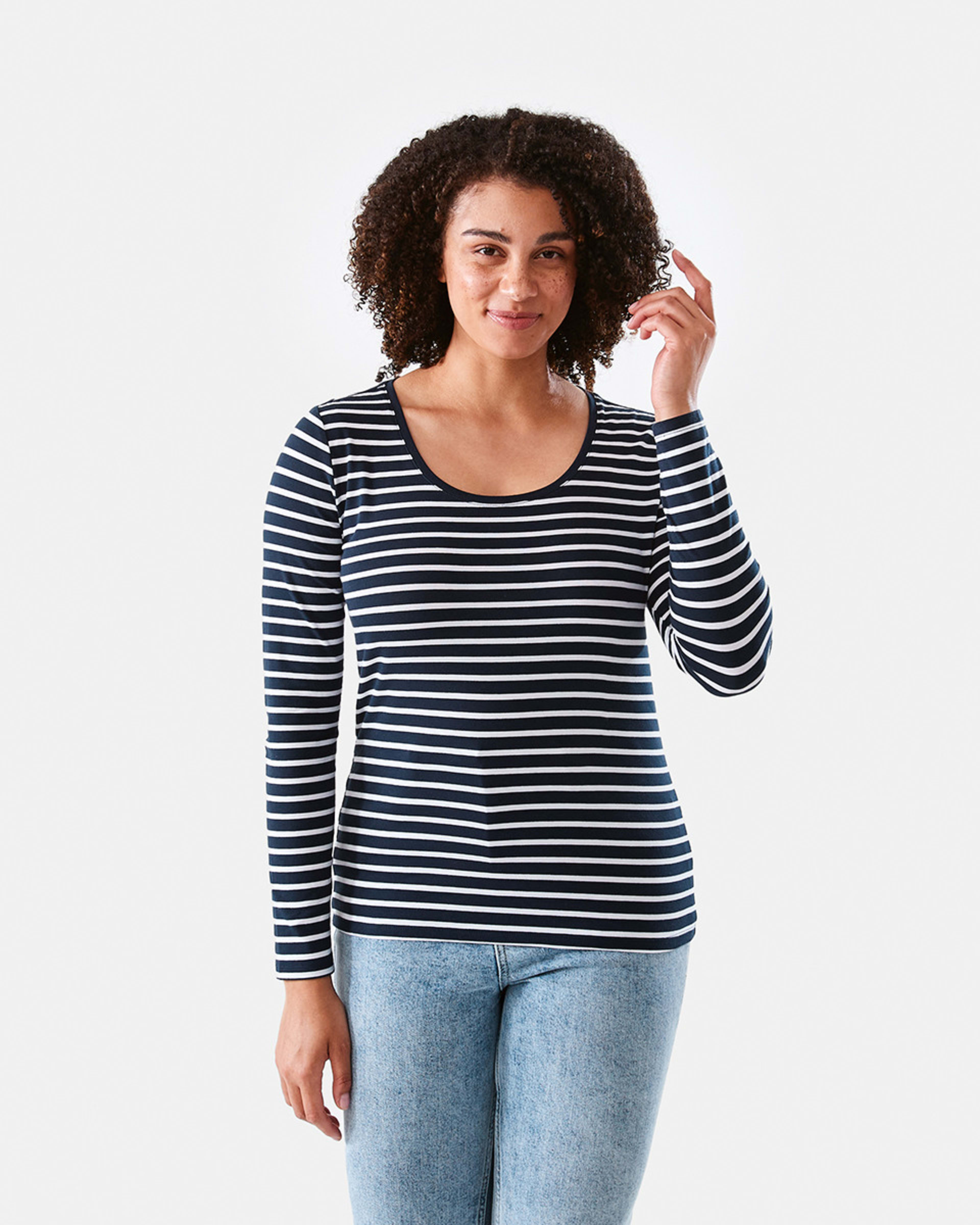 1 Long Sleeve Stretch T-shirt Stripe, 1 of 6