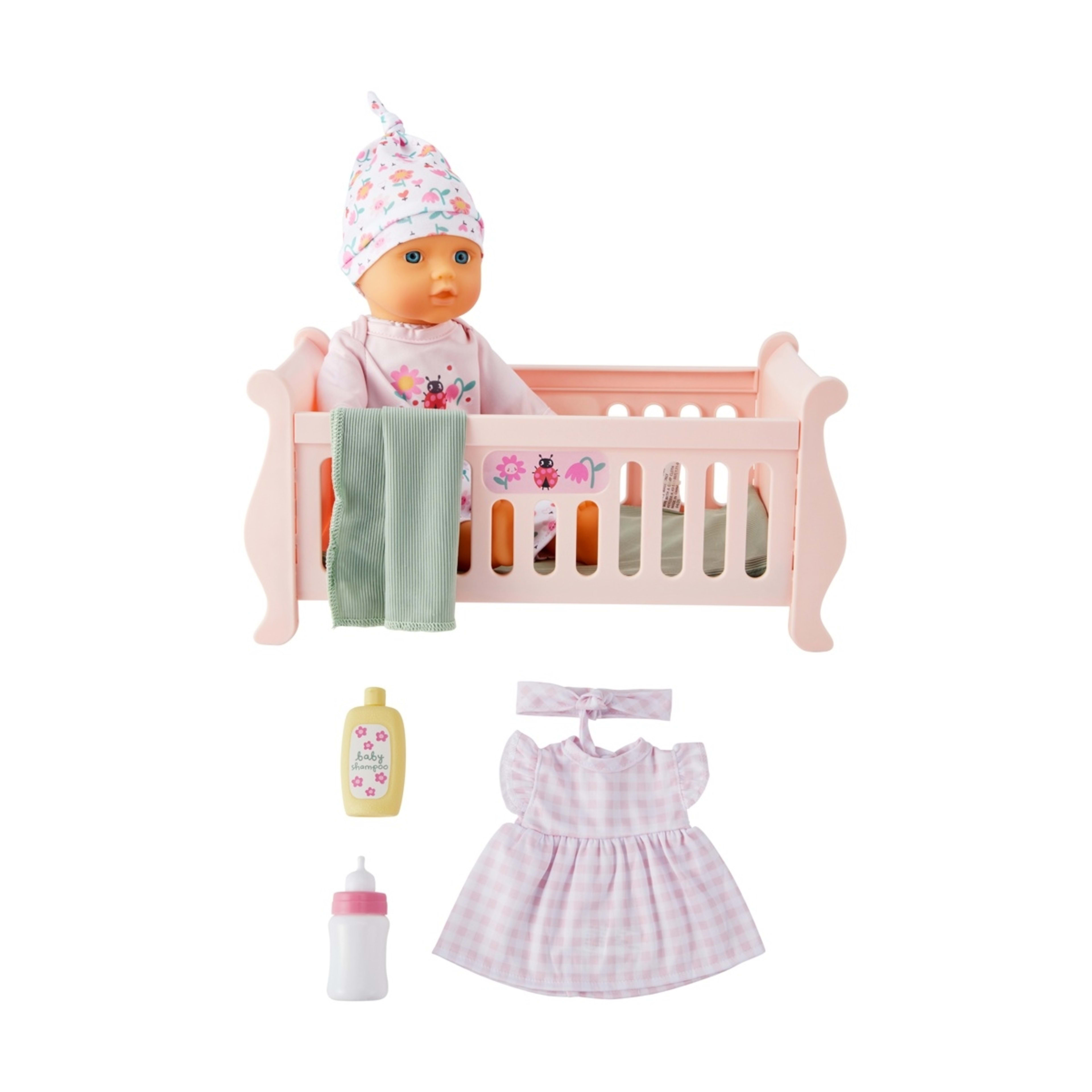 1 6 Piece Nurture Baby: Talking Baby Cot Set