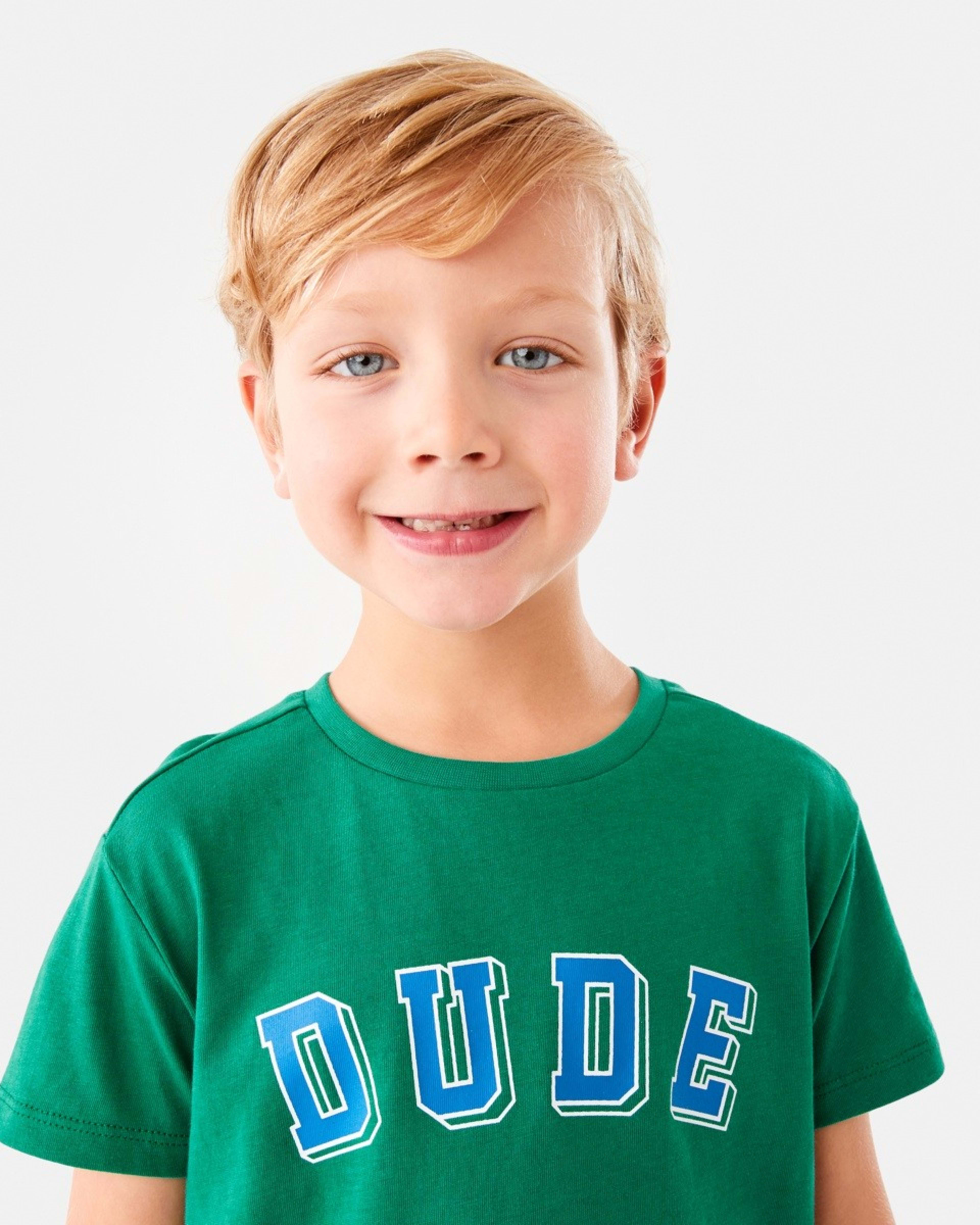 3 Chest Print T-shirt Green Dude, 3 of 8