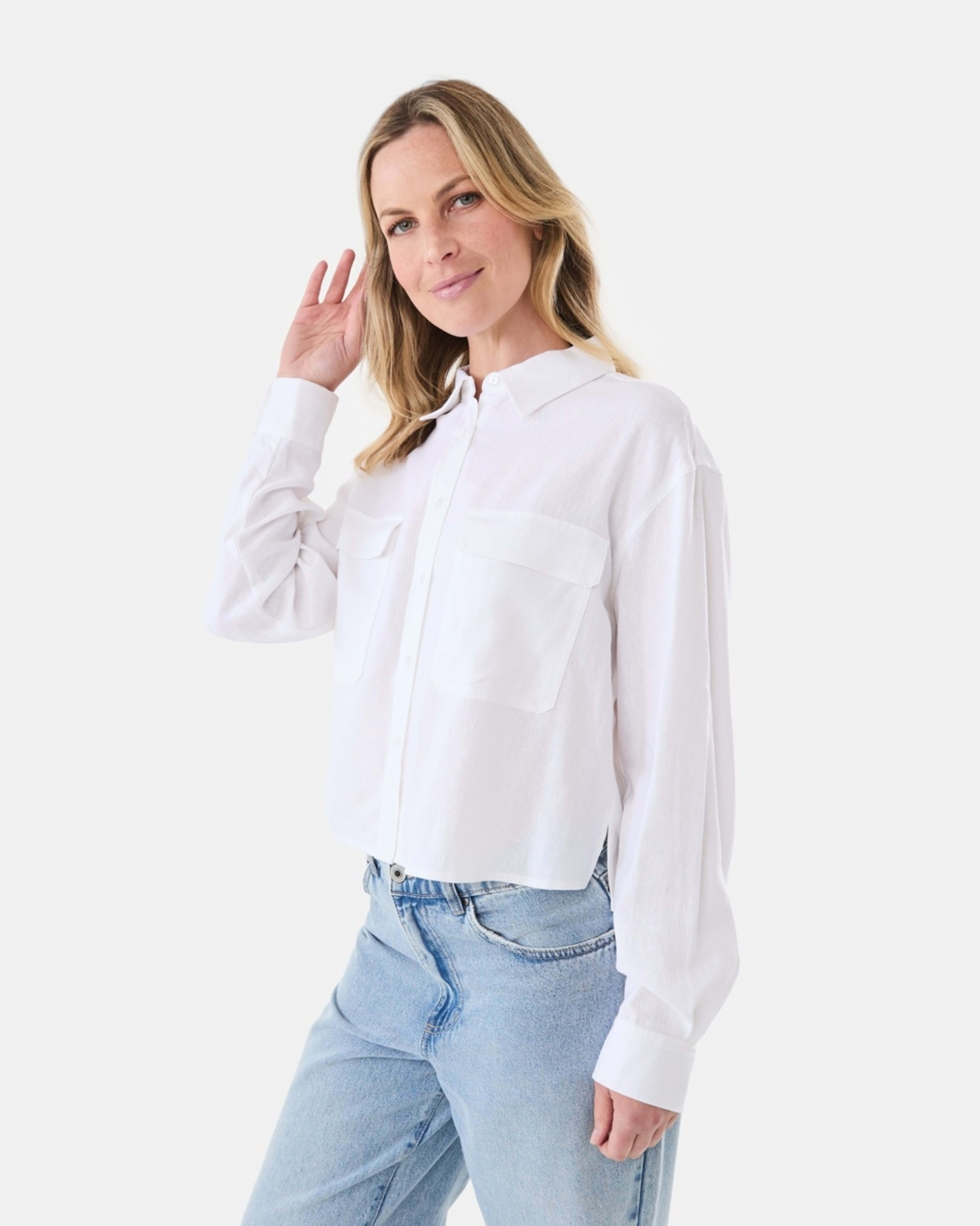 2 Long Sleeve Utility Shirt White, 2 of 6