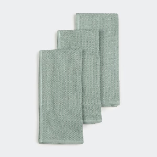 3 Pack Ribbed Sage Terry Tea Towels