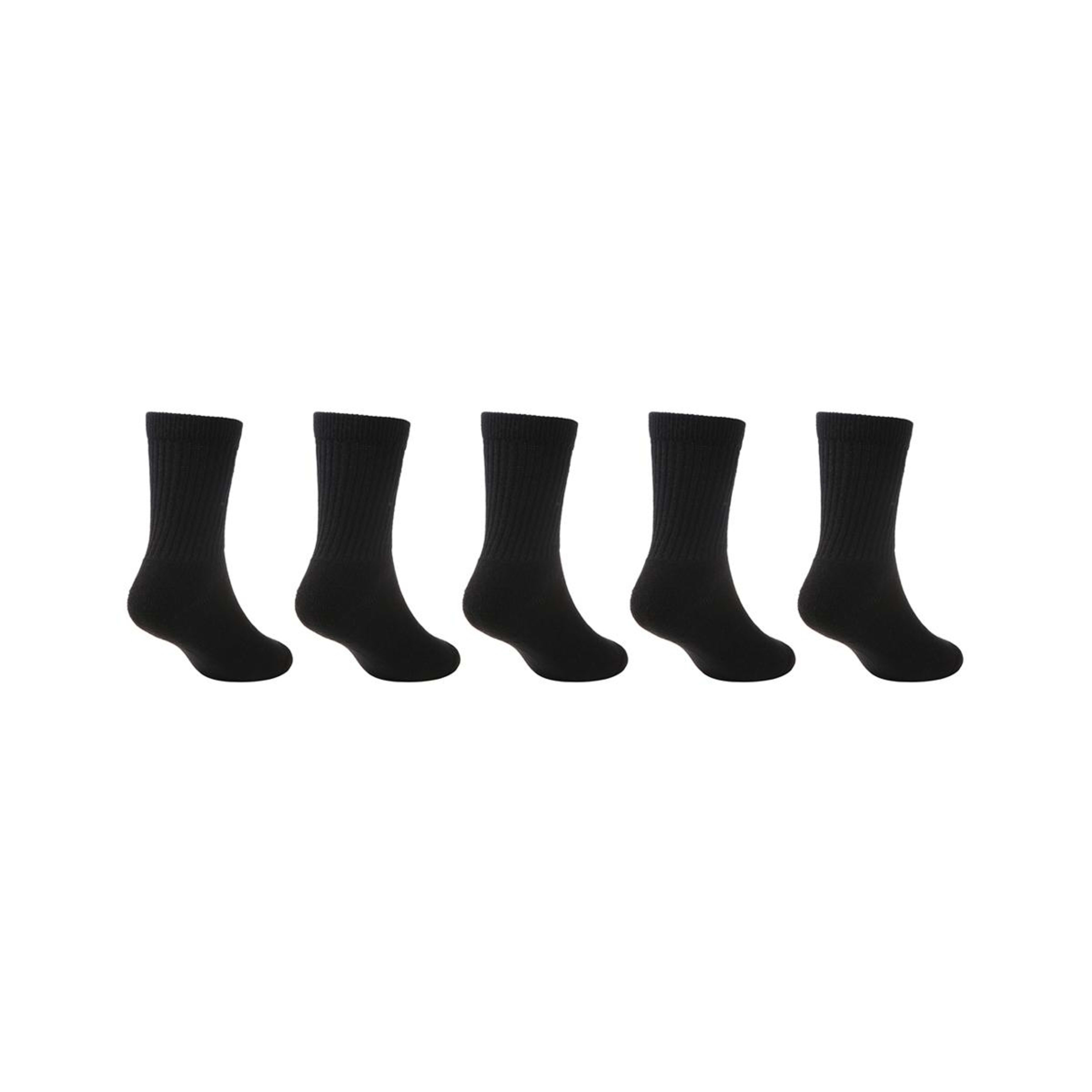 2 5 Pack Active Kids Sport Crew Socks Black, 2 of 2