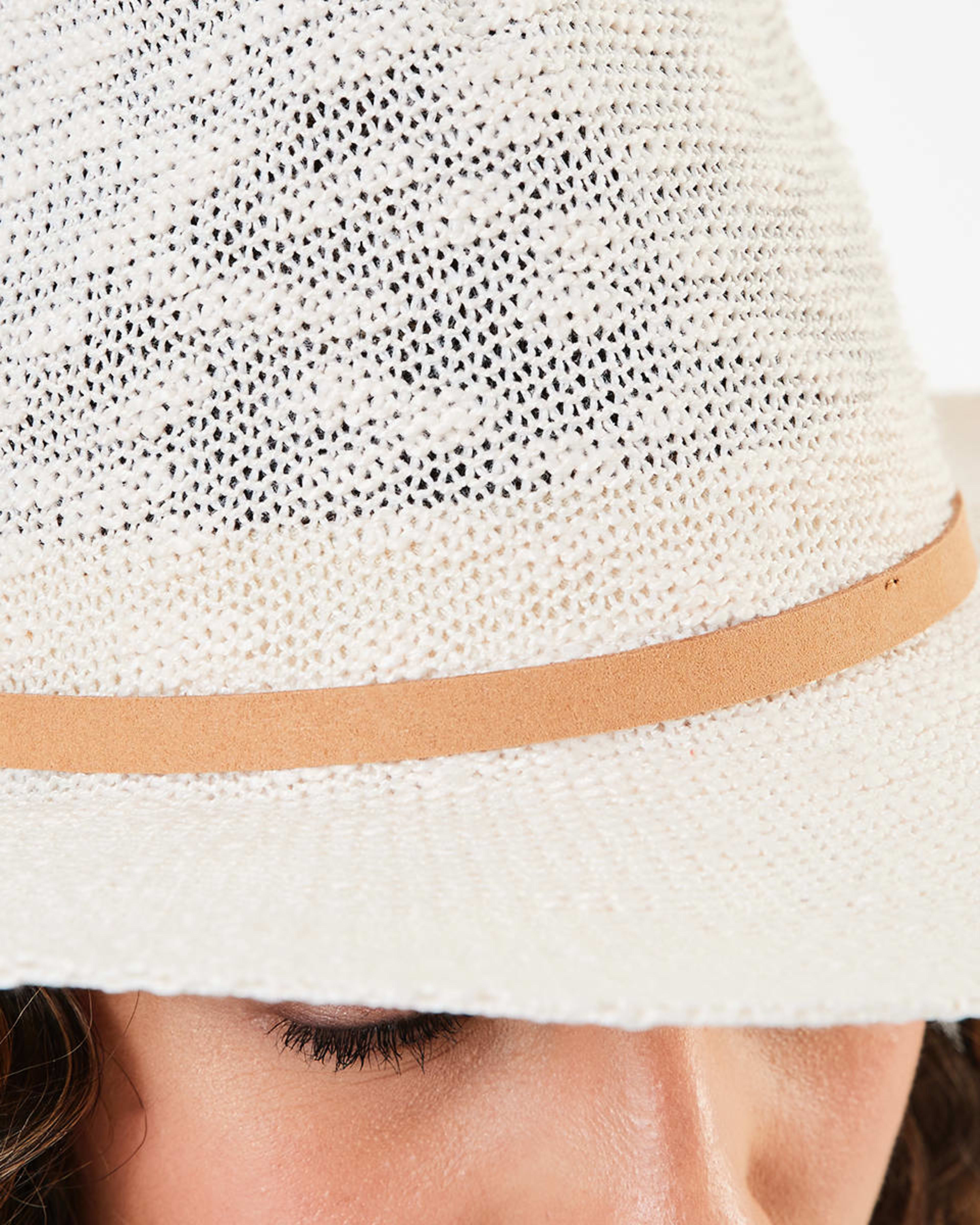 4 Woven Fedora Hat Cream, 4 of 4