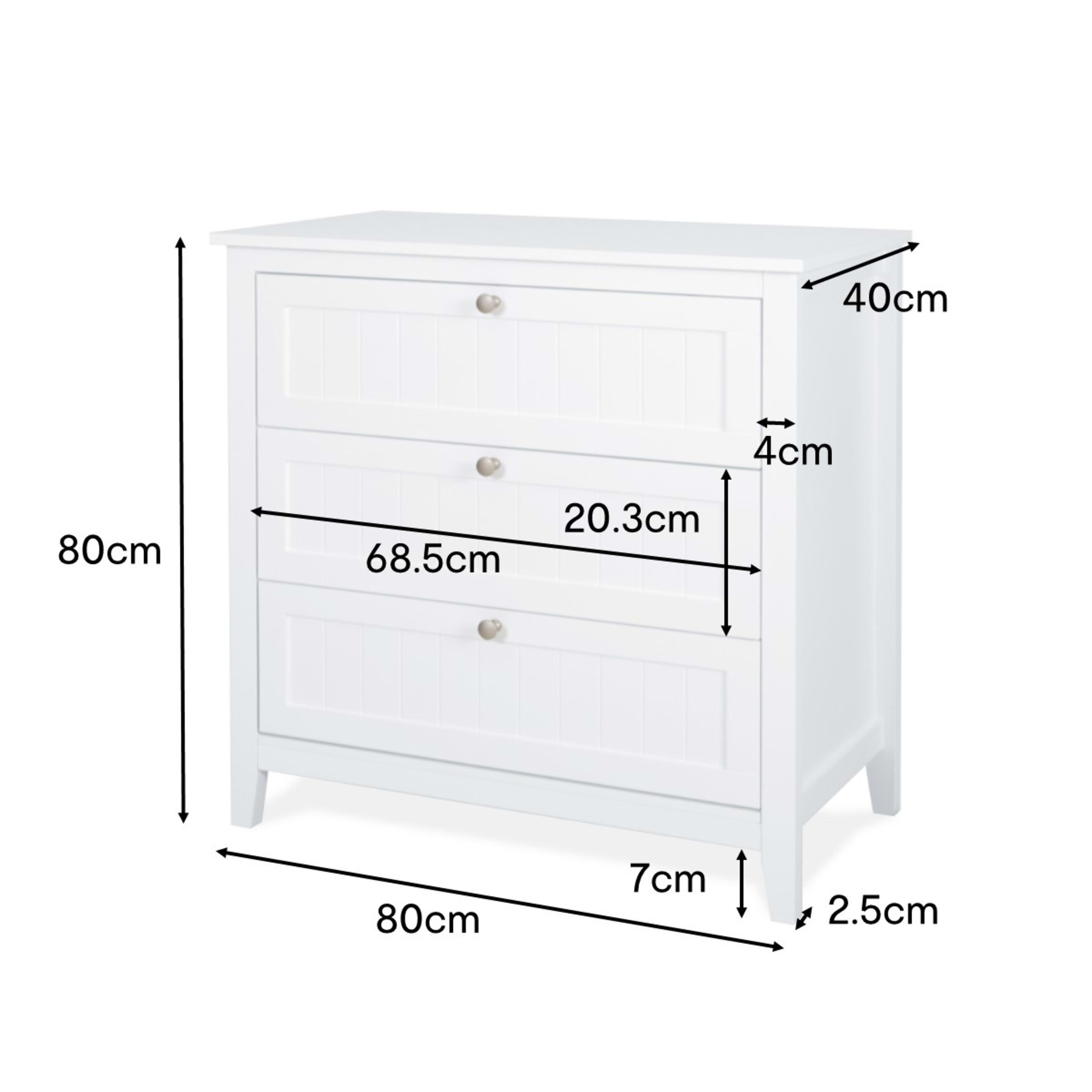 10 Hamptons 3 Drawer Chest, 10 of 10