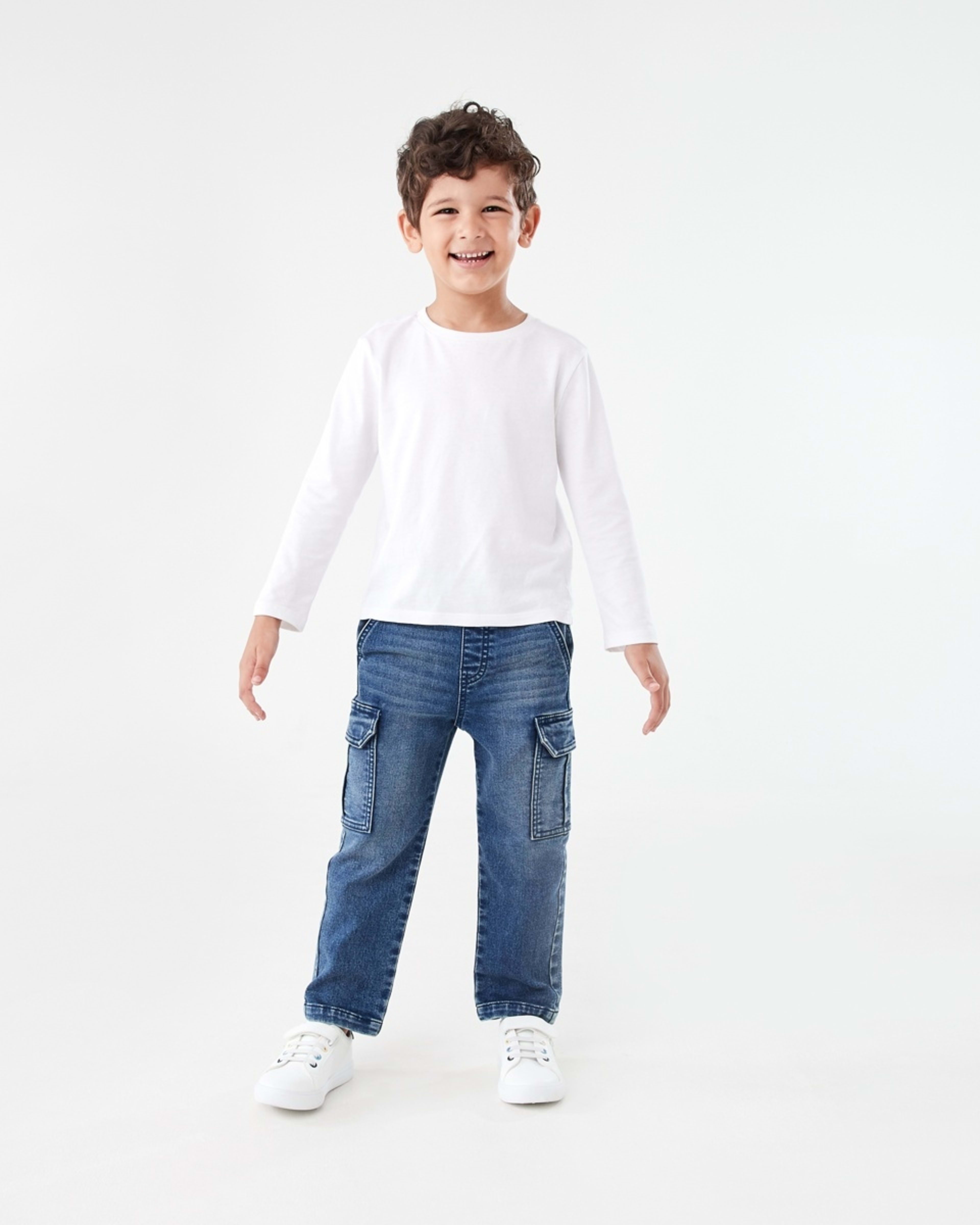 6 Denim Cargo Pants DARK WASH, 6 of 9