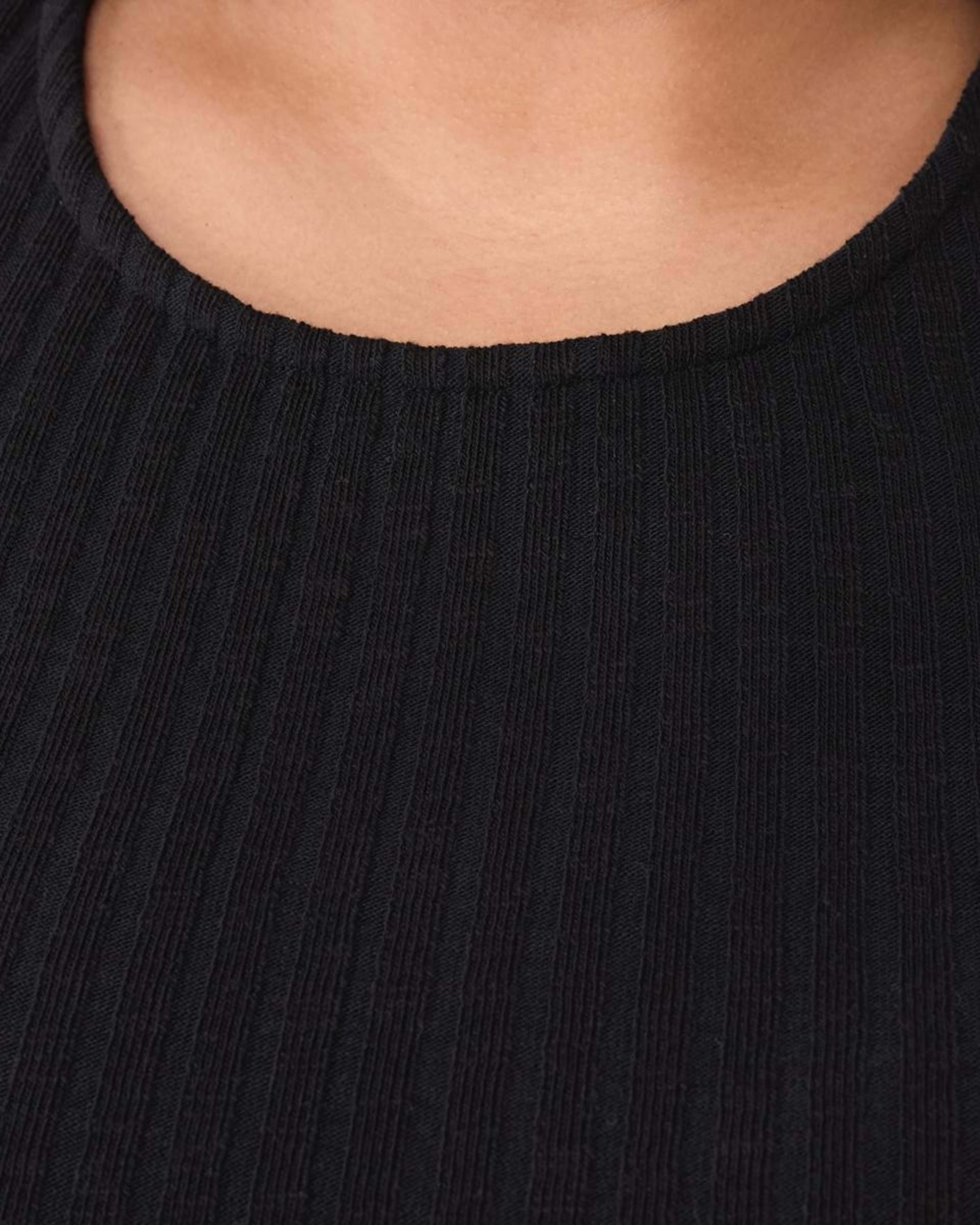 5 Curve Short Sleeve Ribbed Midi Dress BLACK, 5 of 5