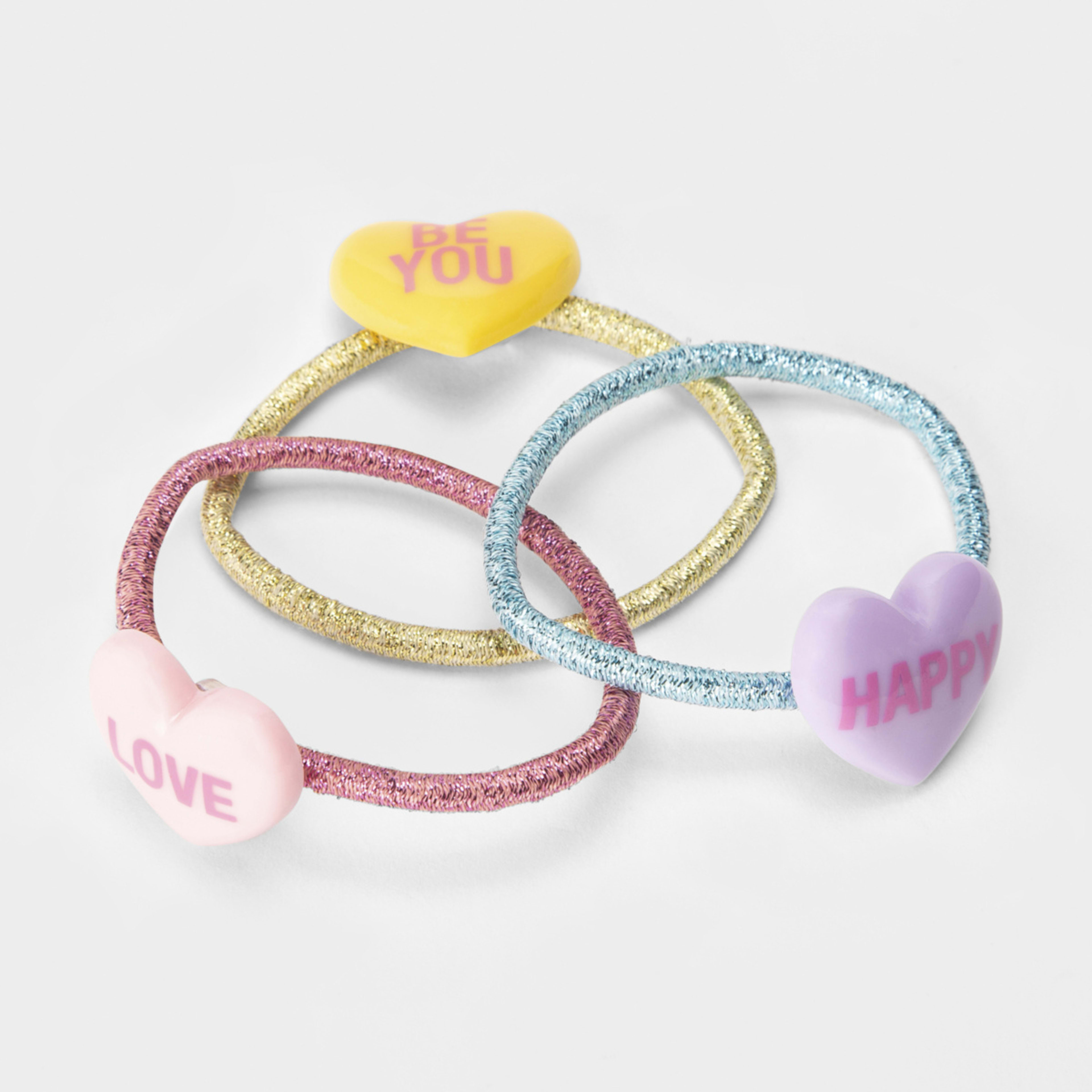 2 3 Pack Enamel Hair Ties - Slogan, 2 of 4