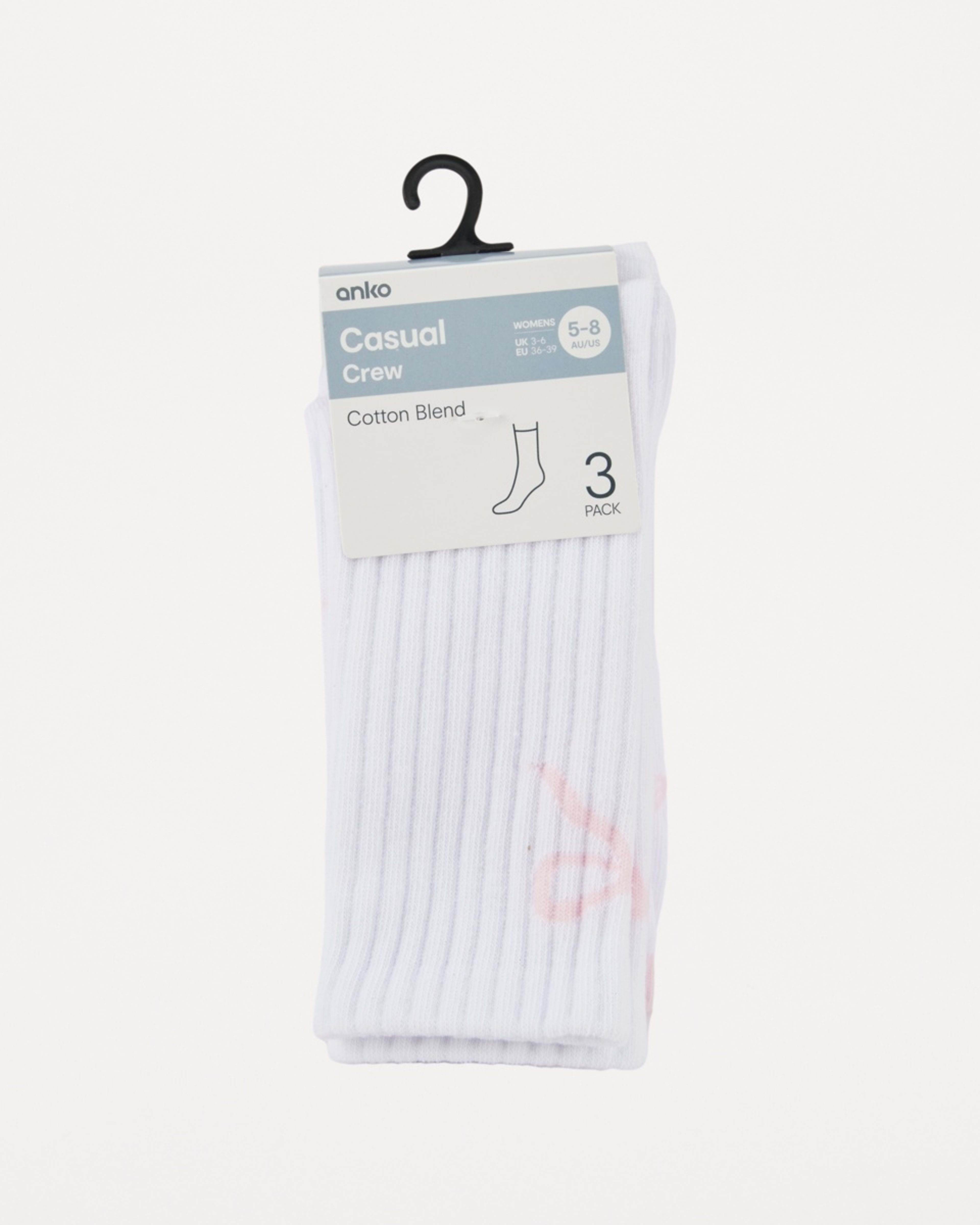 3 3 Pack Printed Crew Socks BOWS, 3 of 3