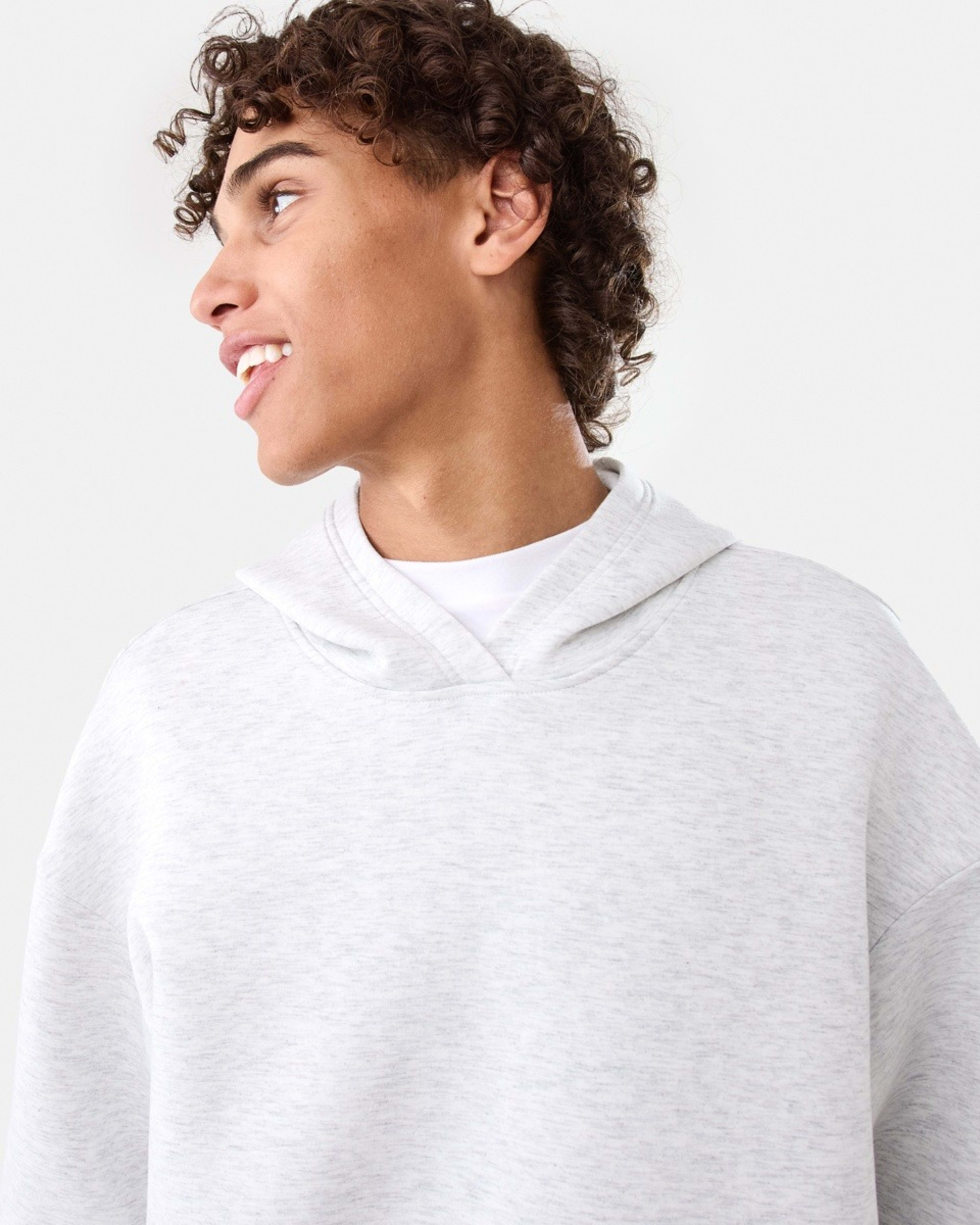 5 Oversized Scuba Hoodie WHITE MARLE, 5 of 7