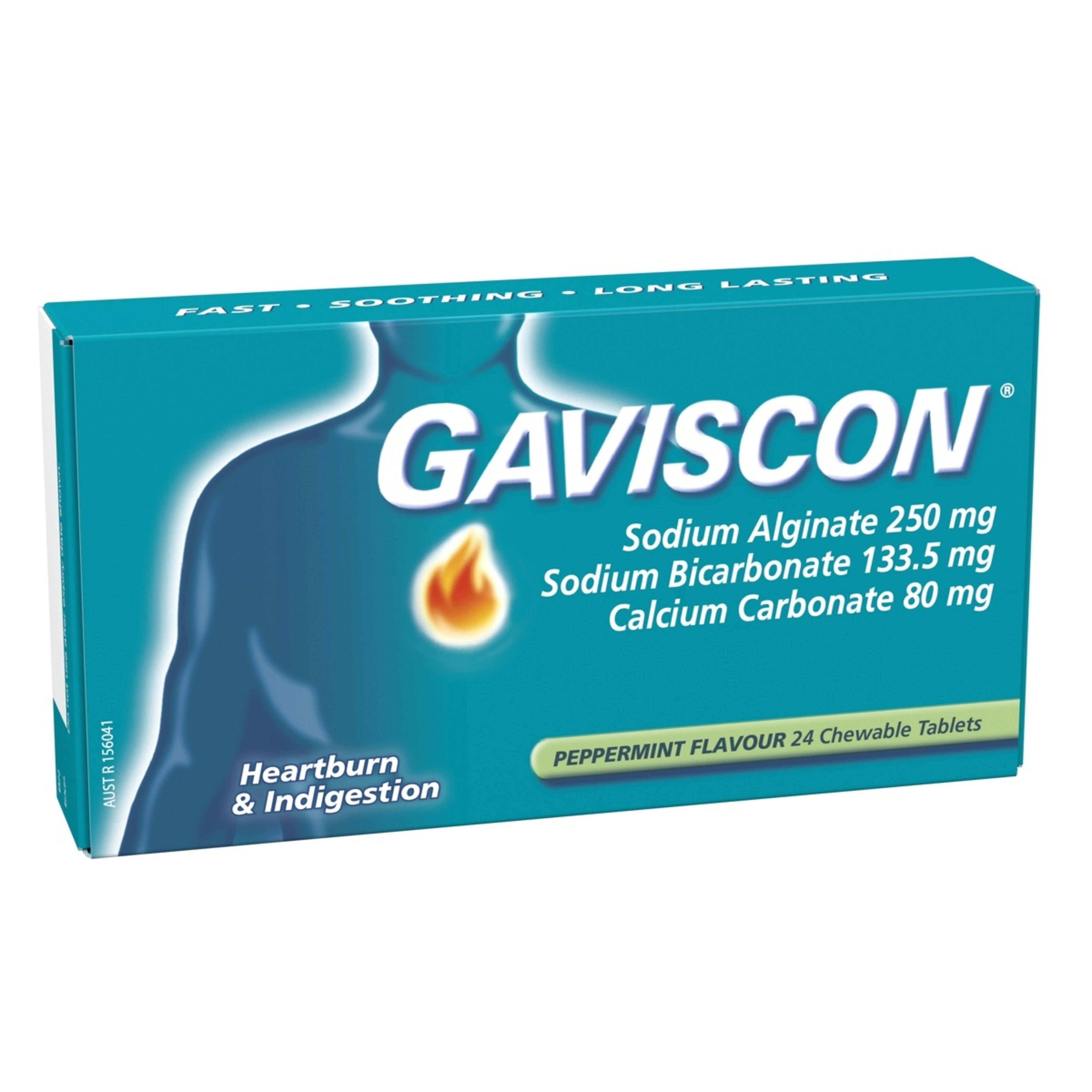 1 24 Pack Gaviscon Core Peppermint Chewable Tablets 250mg, 1 of 8