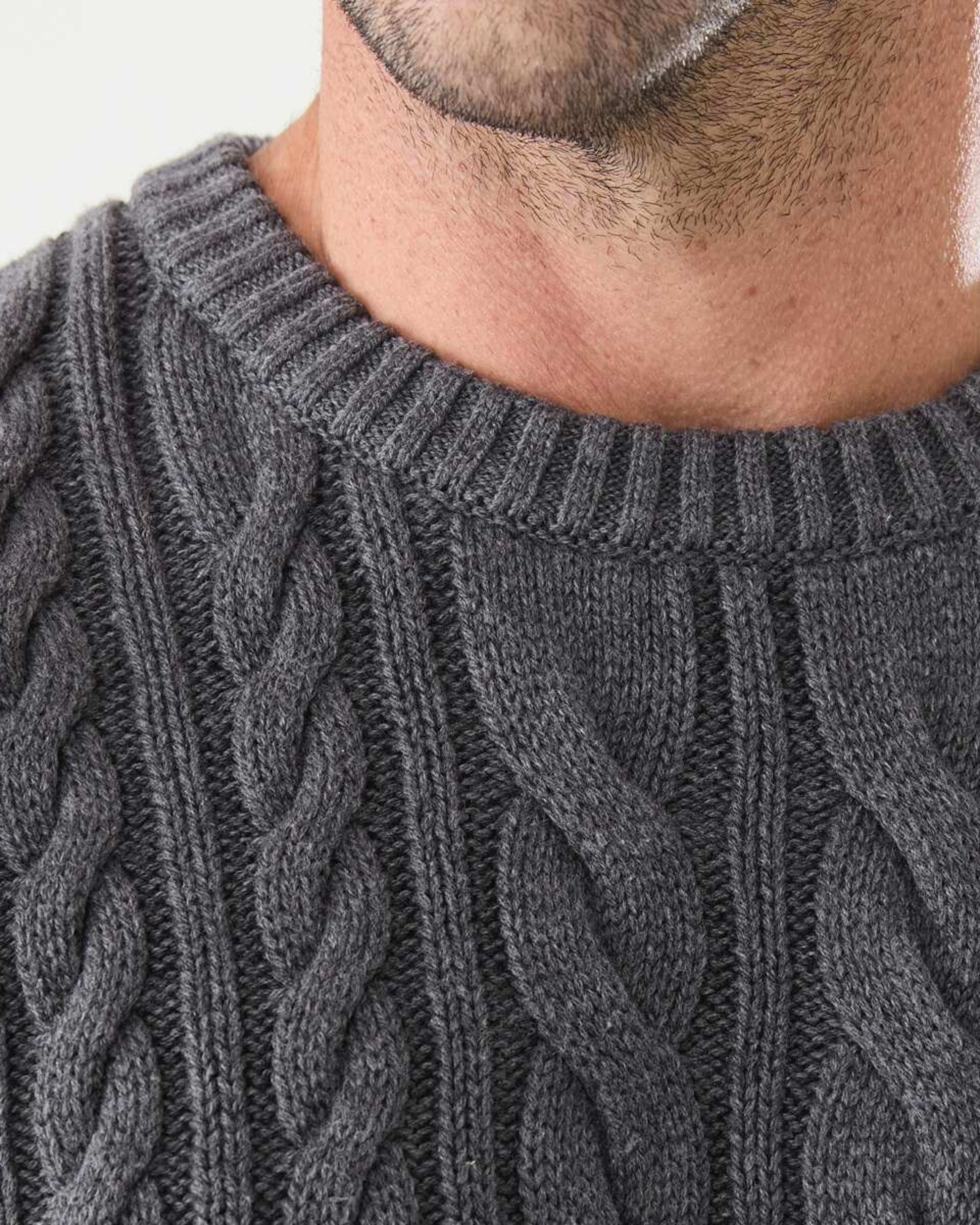 5 Cable Knit Jumper Charcoal Marle, 5 of 5