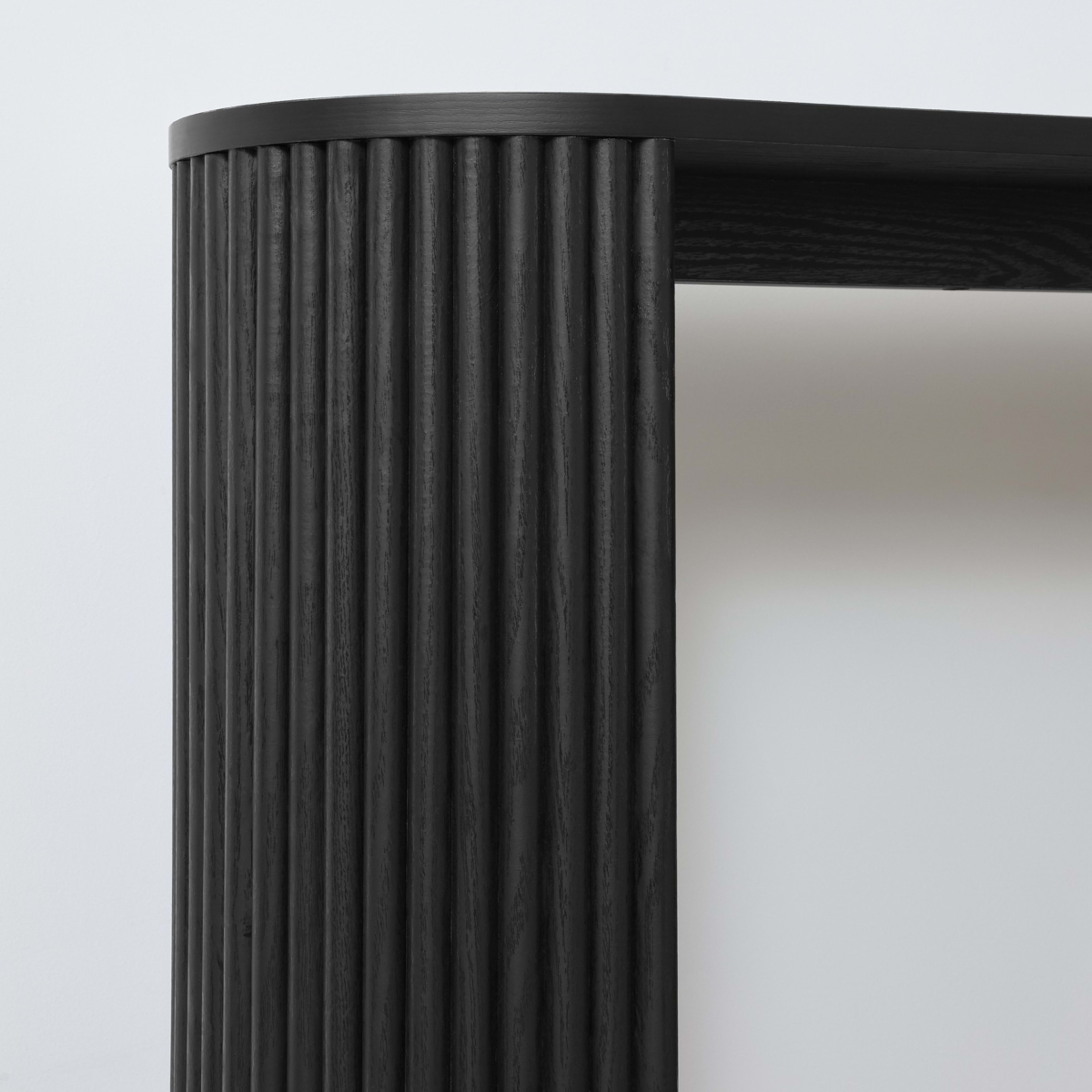 7 Ribbed Console Table - Black, 7 of 10