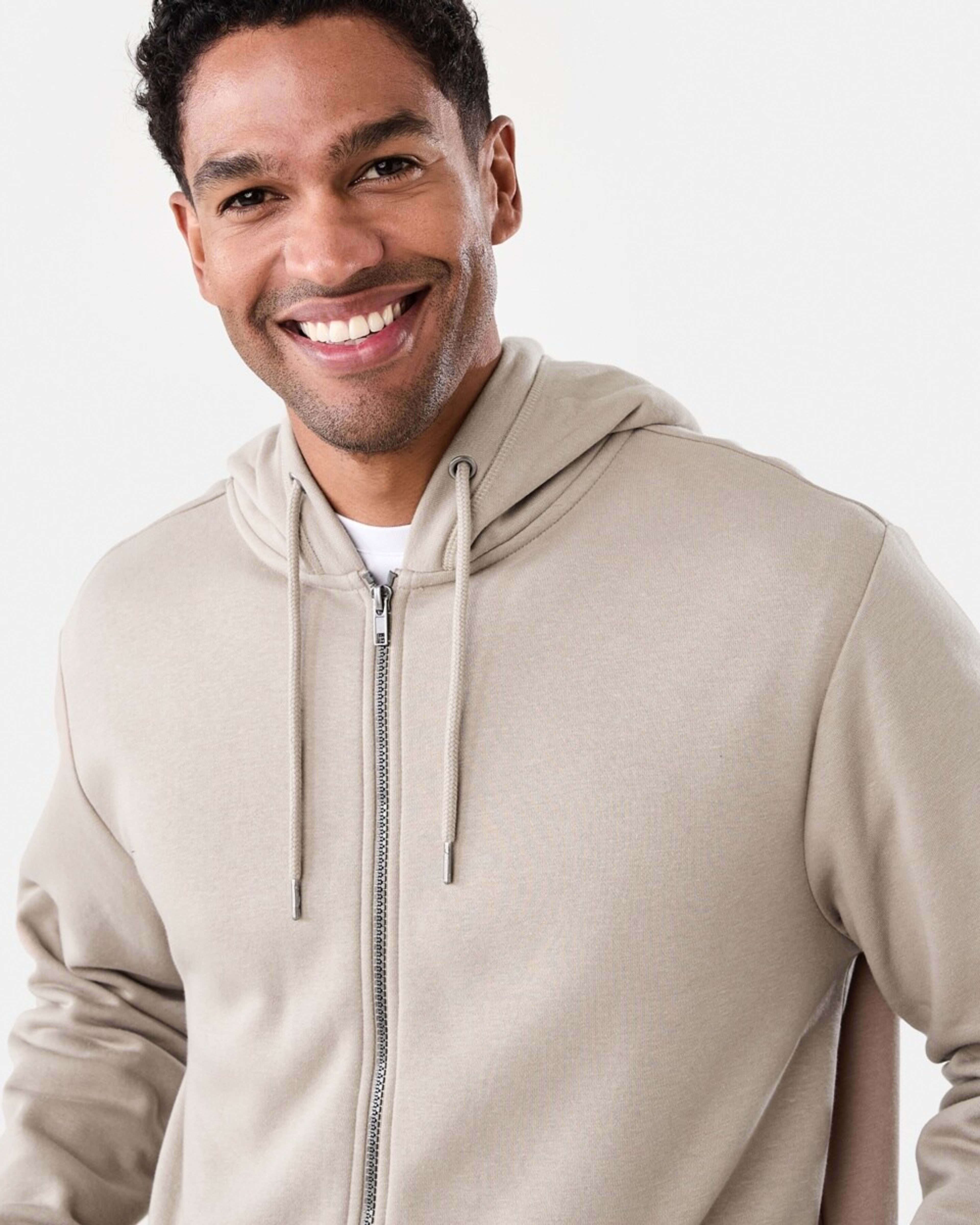 6 Comfort Zip Through Hoodie Mid Sand, 6 of 8