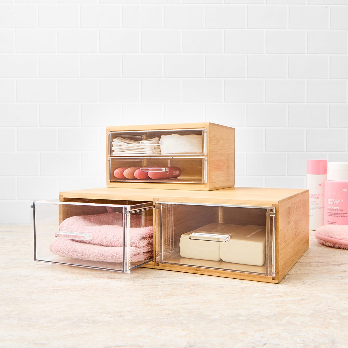 Bamboo and Plastic Medium 2 Drawers Kmart NZ