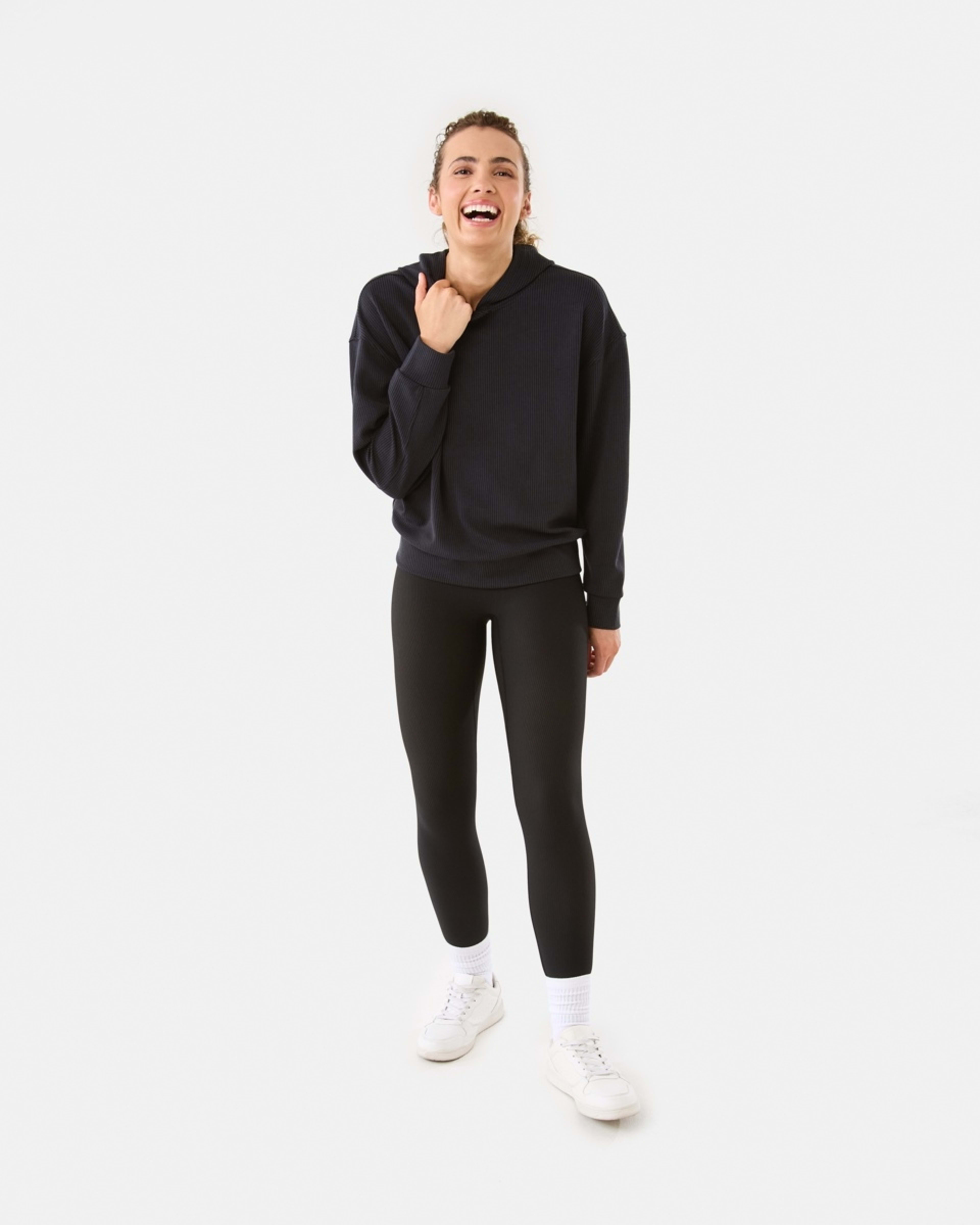 2 Active Womens Rib Leggings BLACK, 2 of 5