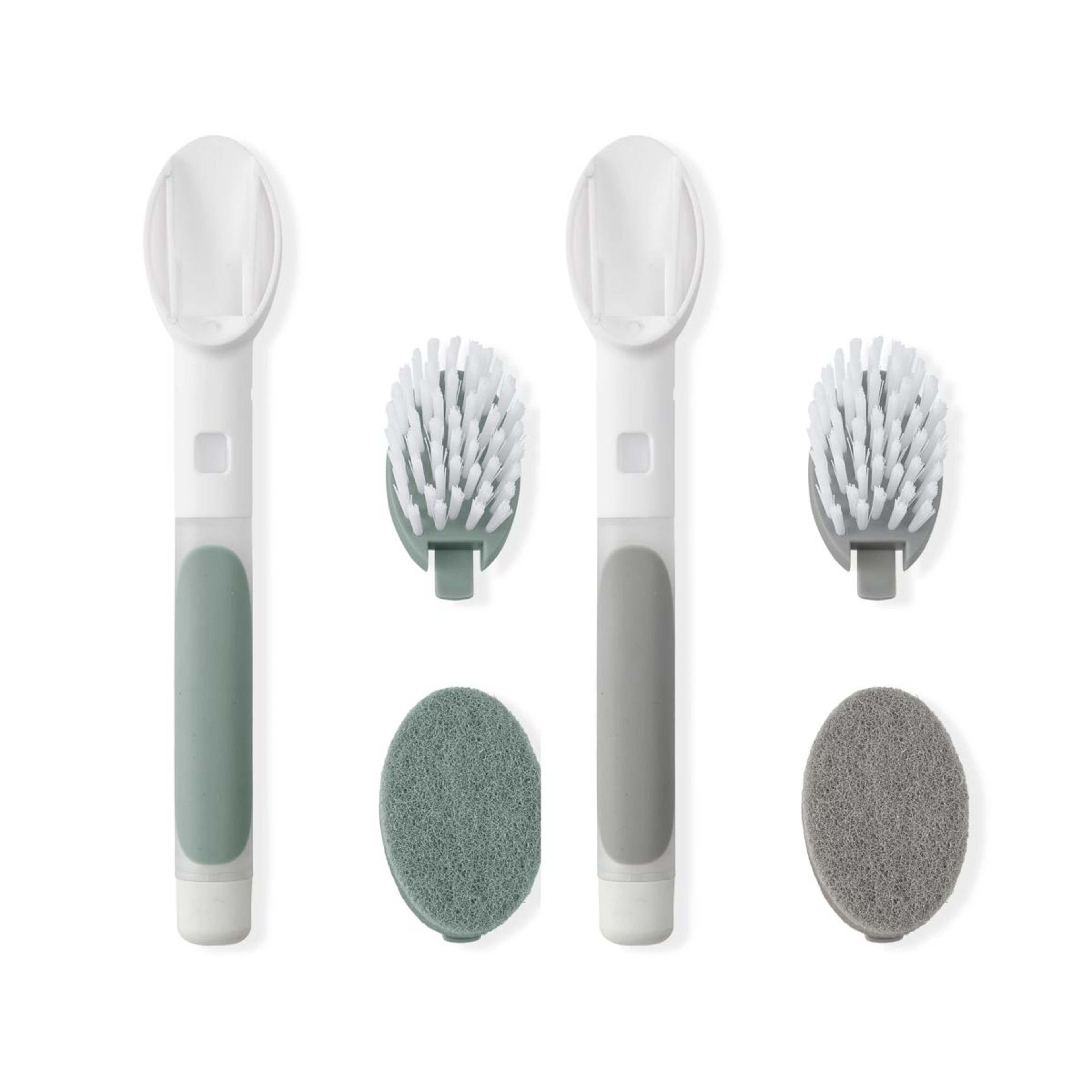 3 2-in-1 Dish Brush - White and Grey, 3 of 6