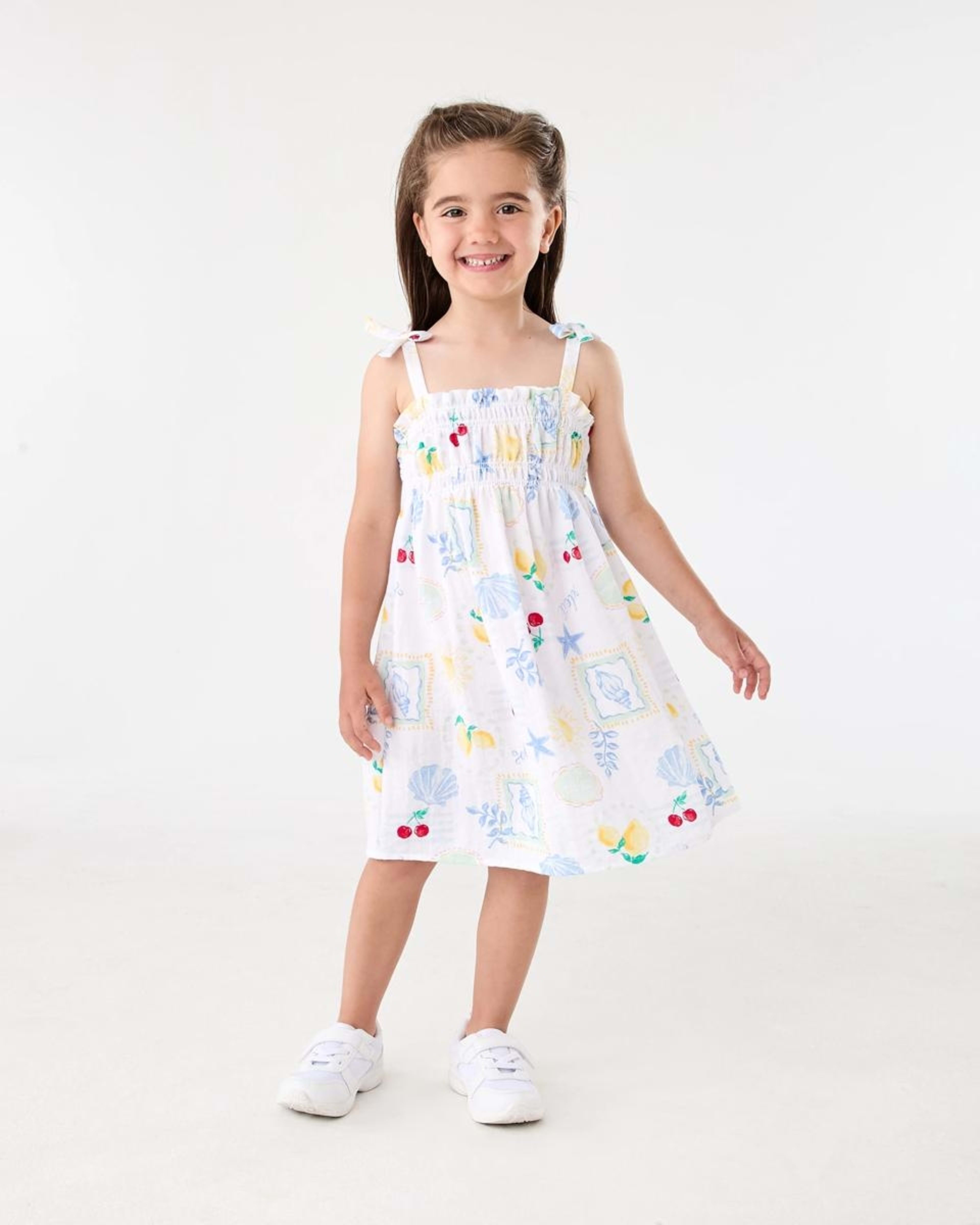 7 Smocked Dress Wht Costal, 7 of 8