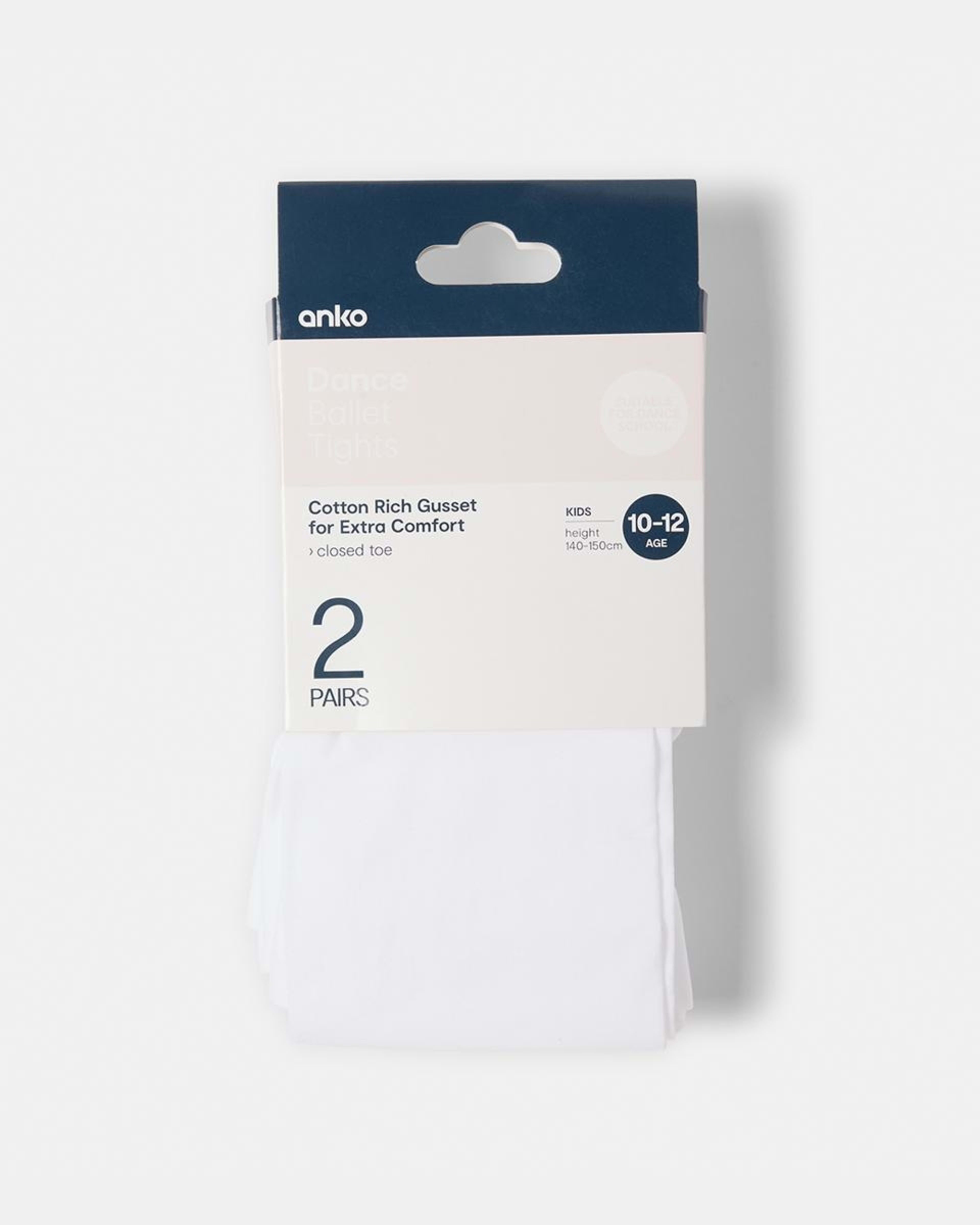 3 2 Pack 50 Denier Ballet Tights White, 3 of 3